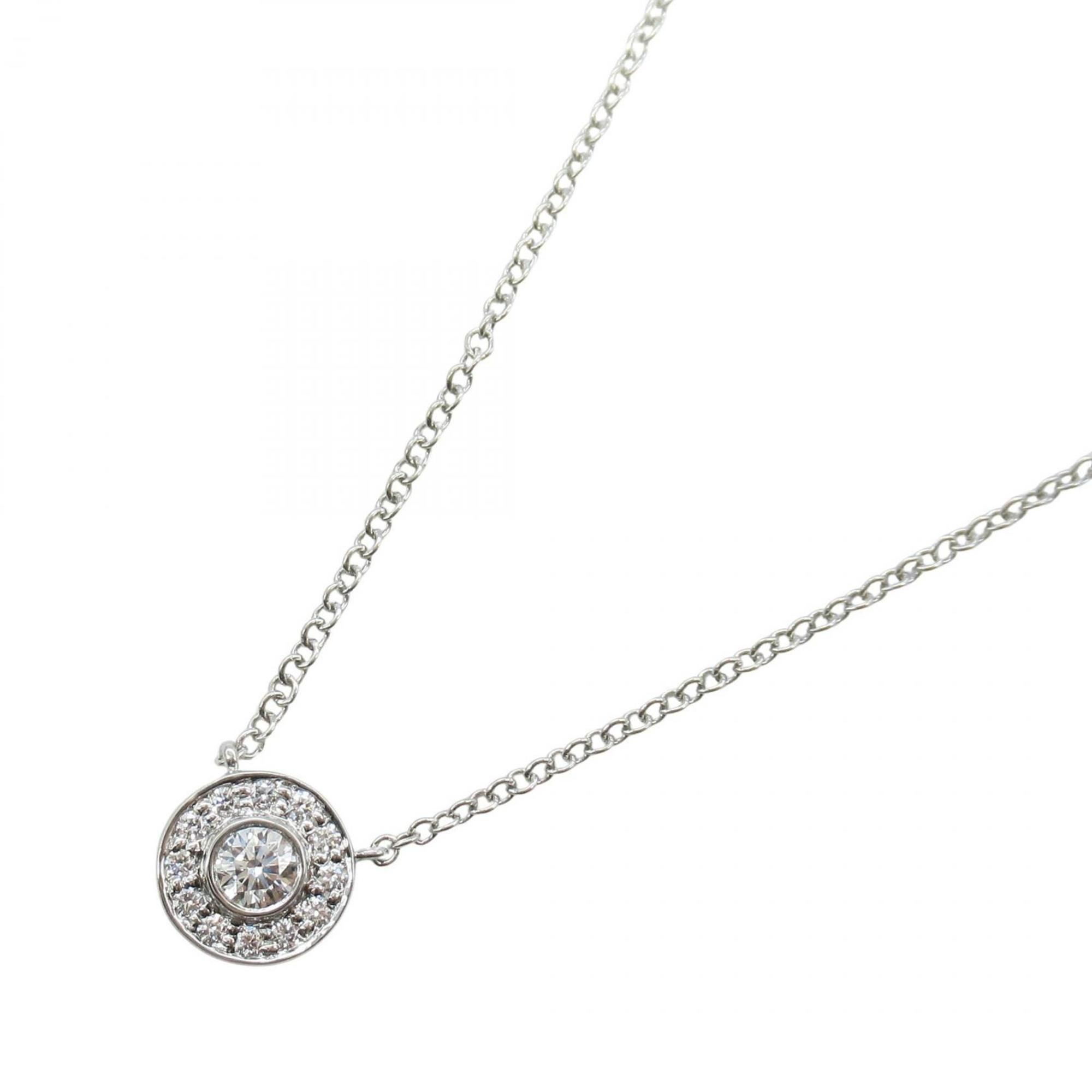 Tiffany & Co. Circlet Diamond Necklace, Pt950 Platinum, Diamond, Women's, Silver, Clear
