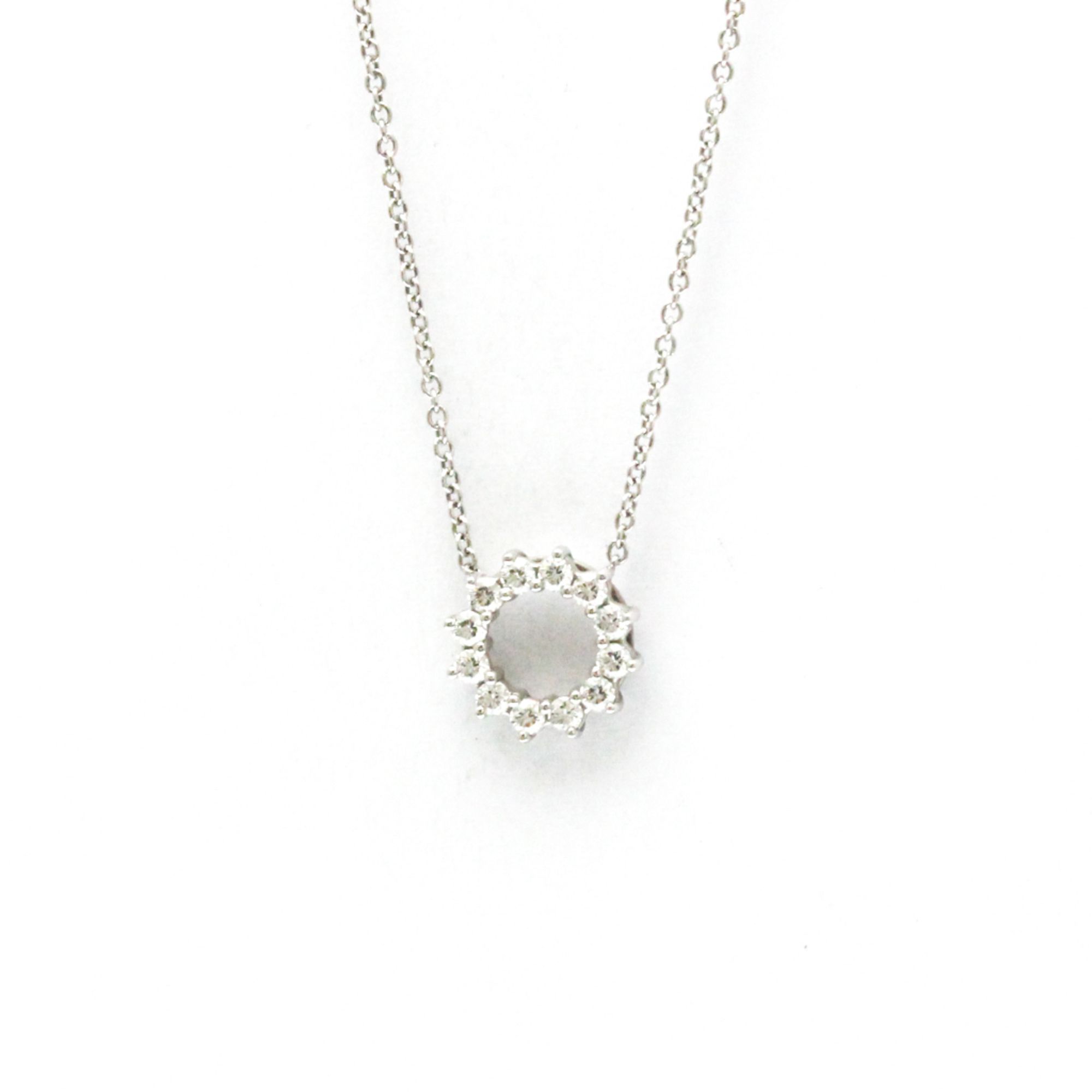 Tiffany Open Circle Mini Diamond Necklace Platinum Diamond Men,Women Fashion Pendant Necklace (Silve