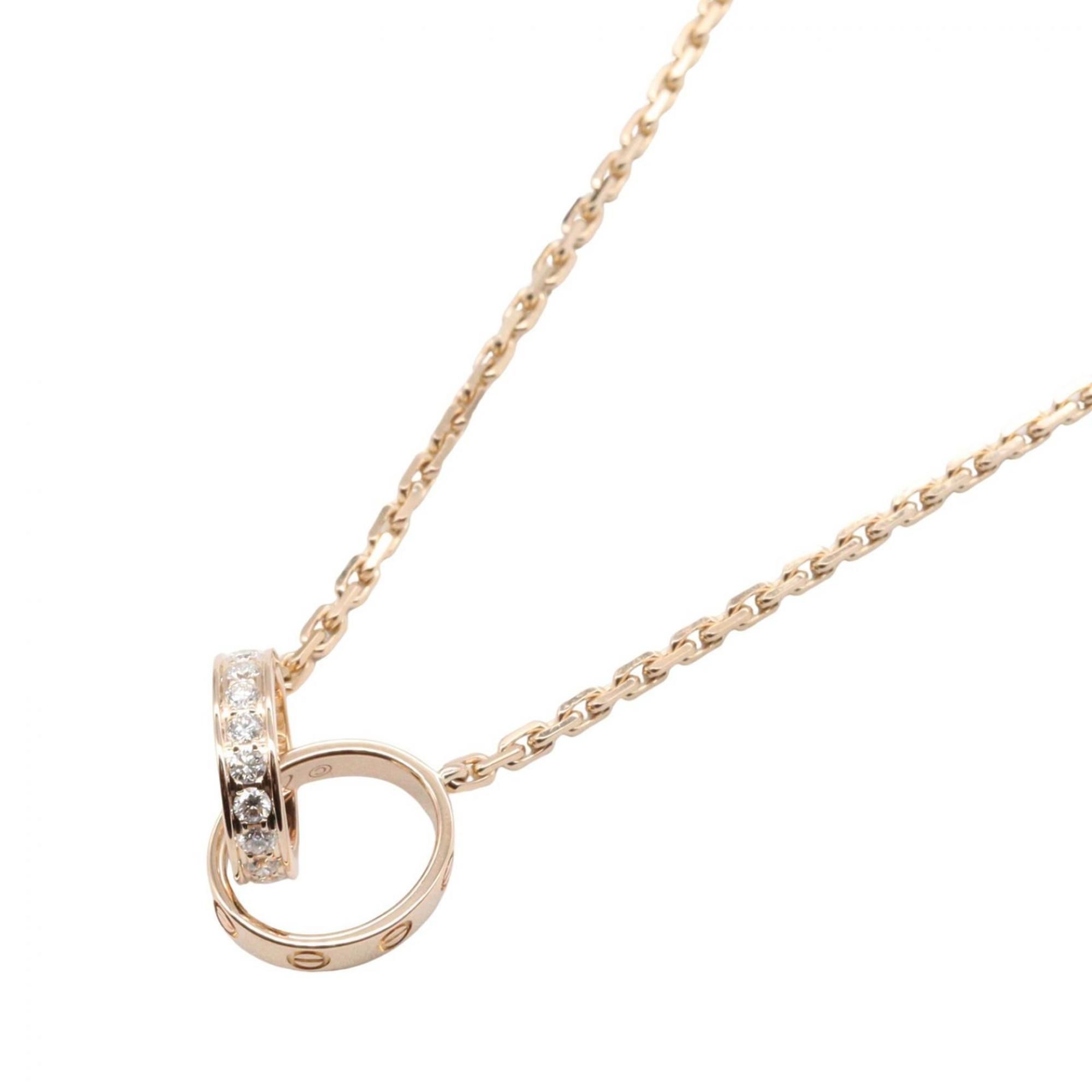 Cartier Baby Love Diamond Necklace in 18K Pink Gold (Pink Gold) for Women, Clear Gold, B7013900