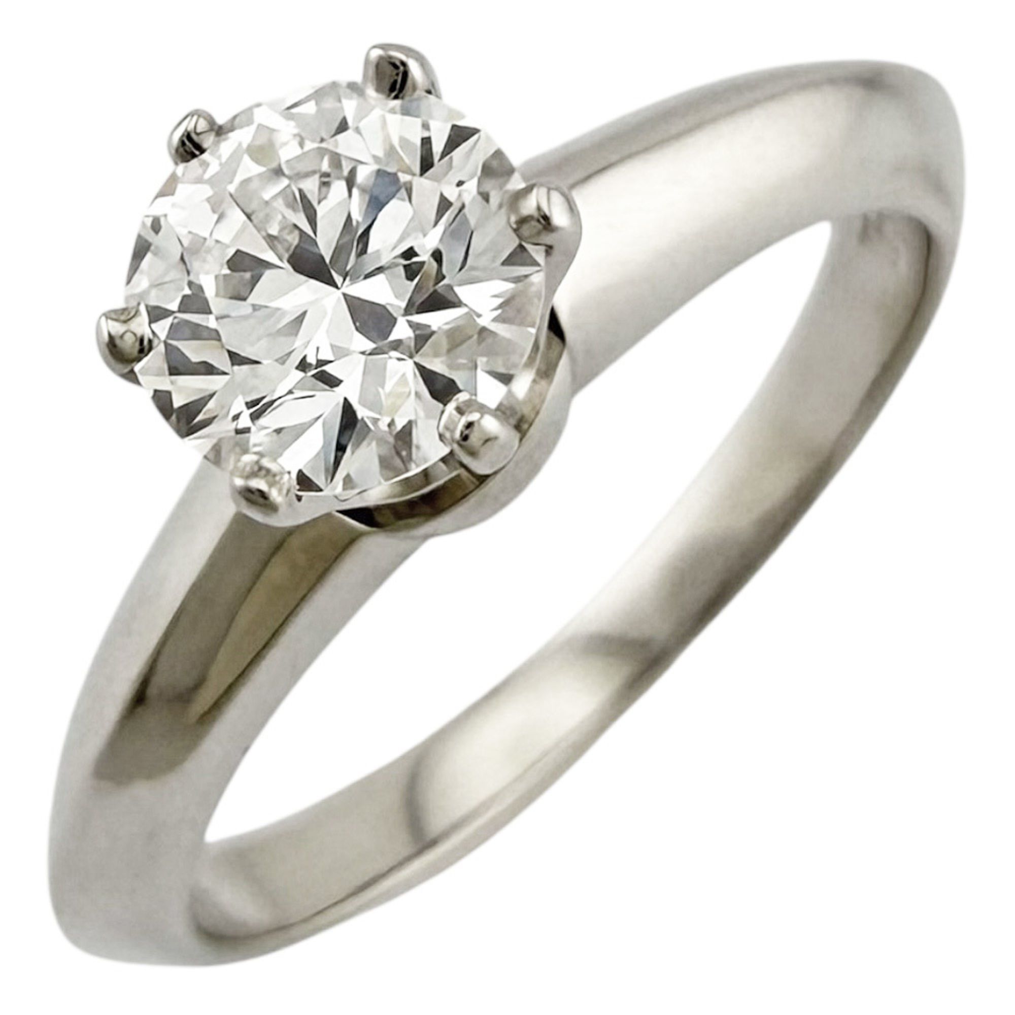 Tiffany & Co. Pre-owned Platinum Solitaire Ring with 0.44ct Diamond, E-VS1-VG-N, Women's, Certificat
