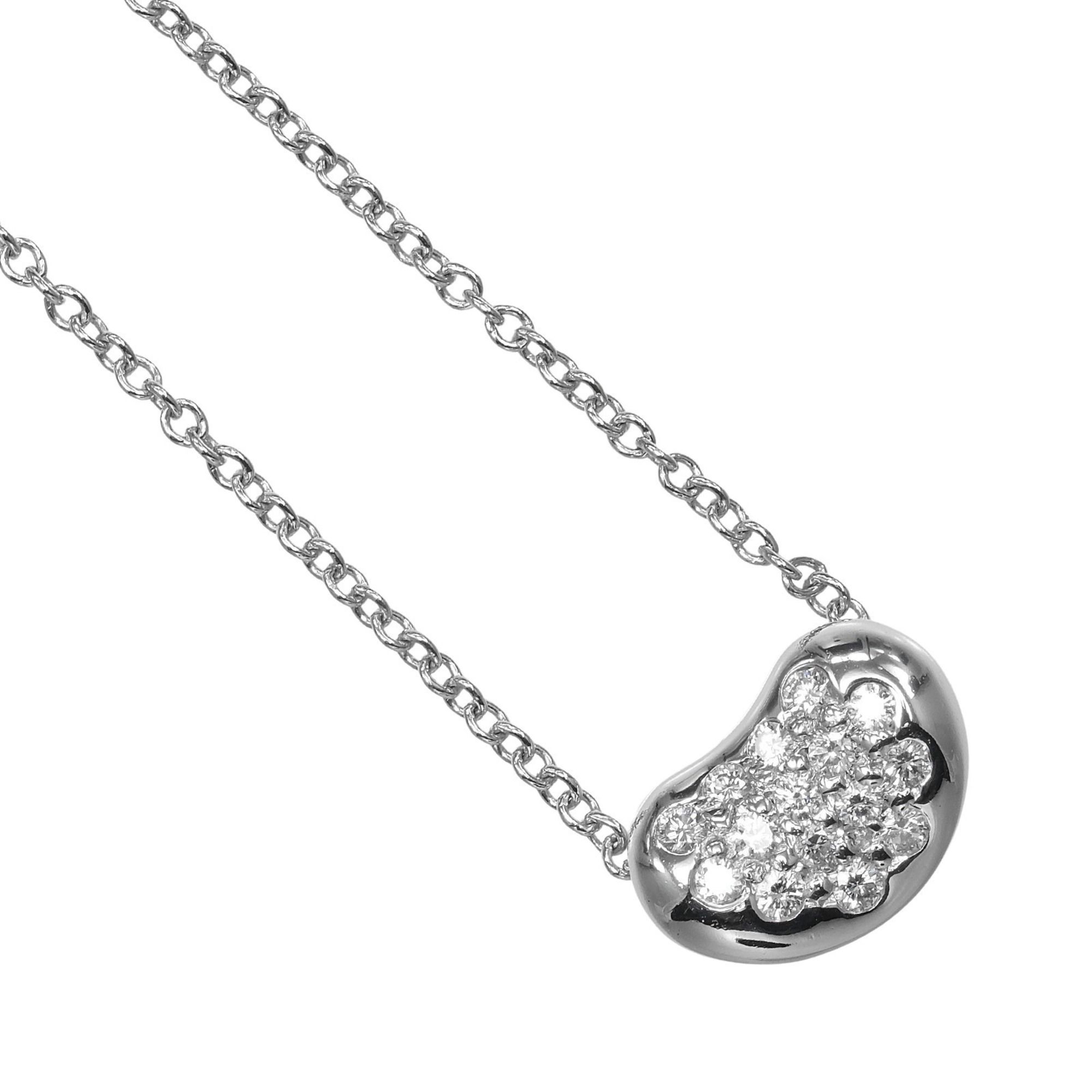 Tiffany & Co. Bean Necklace in Pt950 Platinum with Diamonds, Approx. 4.1g