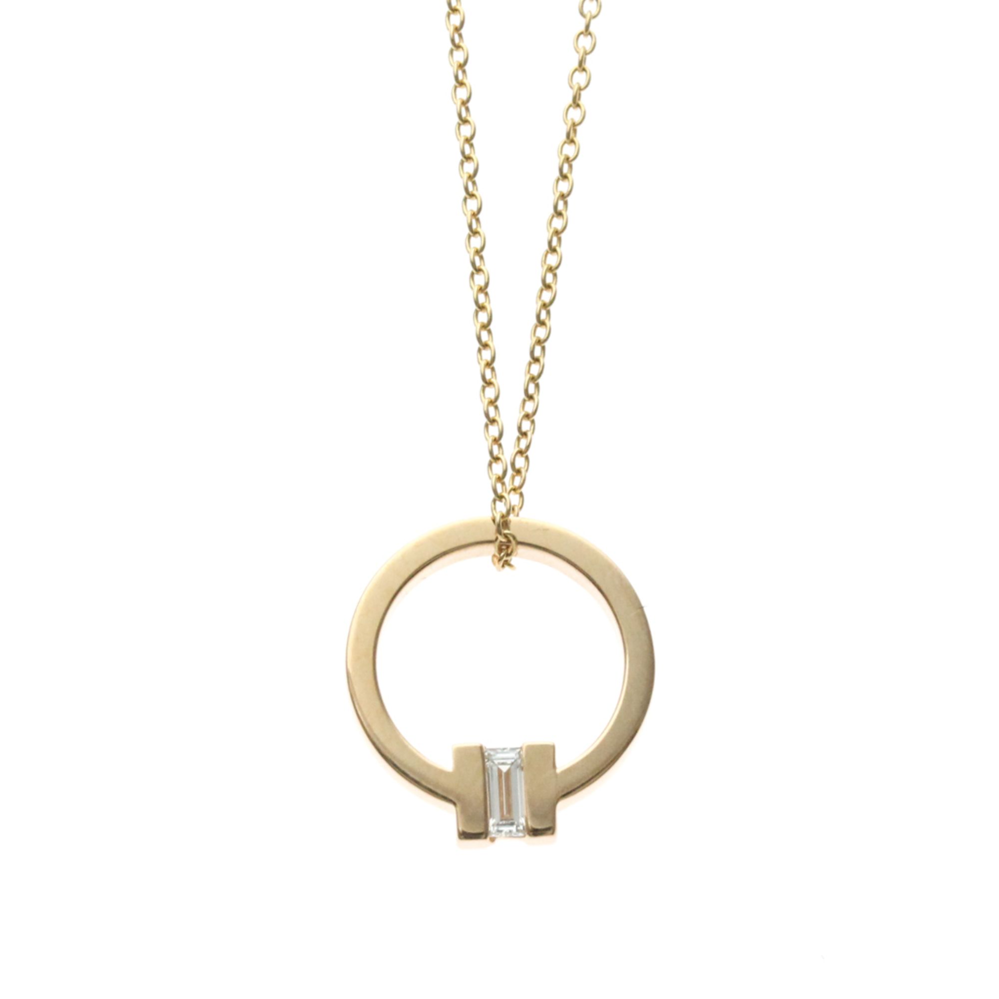 Tiffany Tiffany T Square Necklace With Diamonds Pink Gold (18K) Diamond Women,Men Fashion Pendant Ne