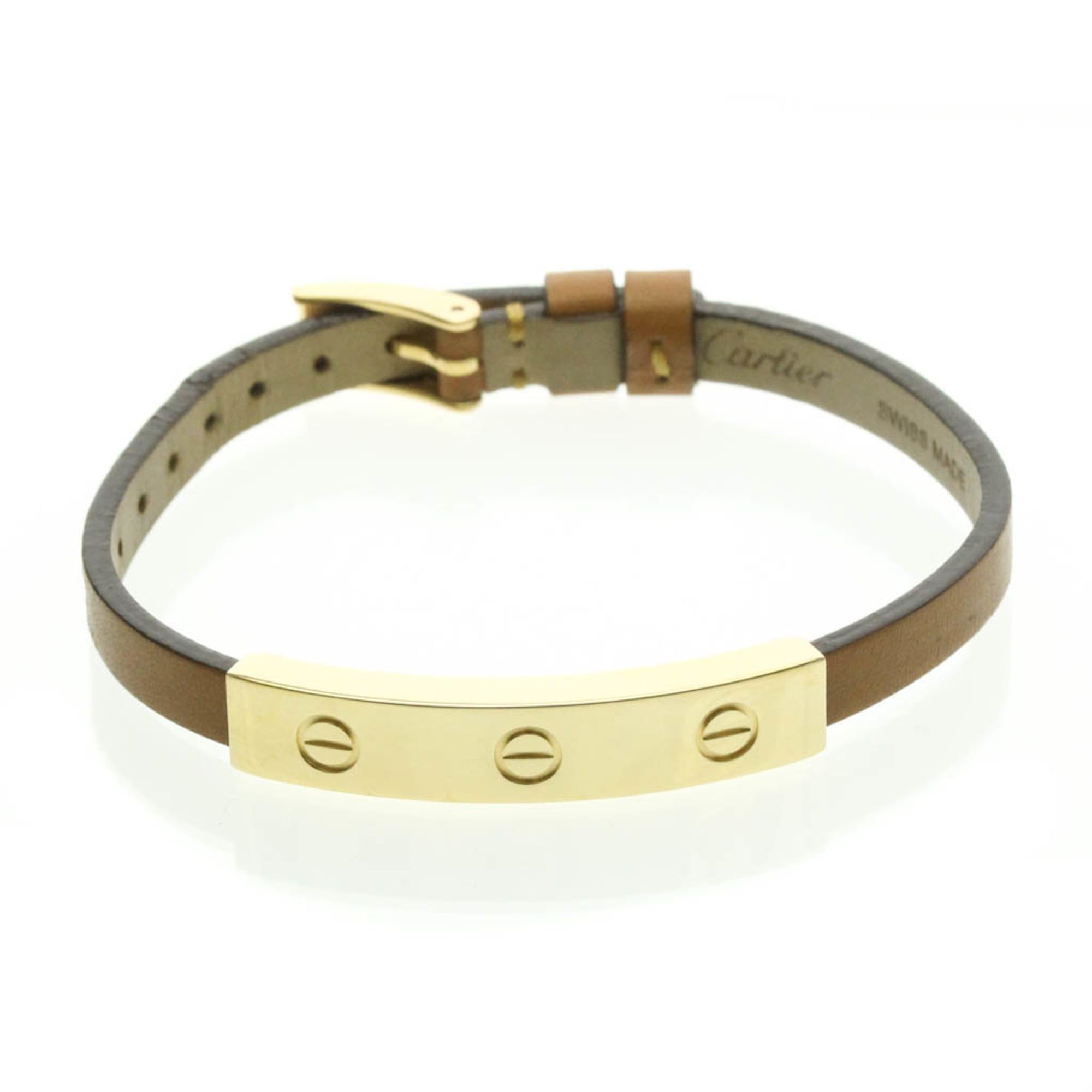 Cartier Love Leather Bracelet Yellow Gold (18K) No Stone Charm Bracelet Gold