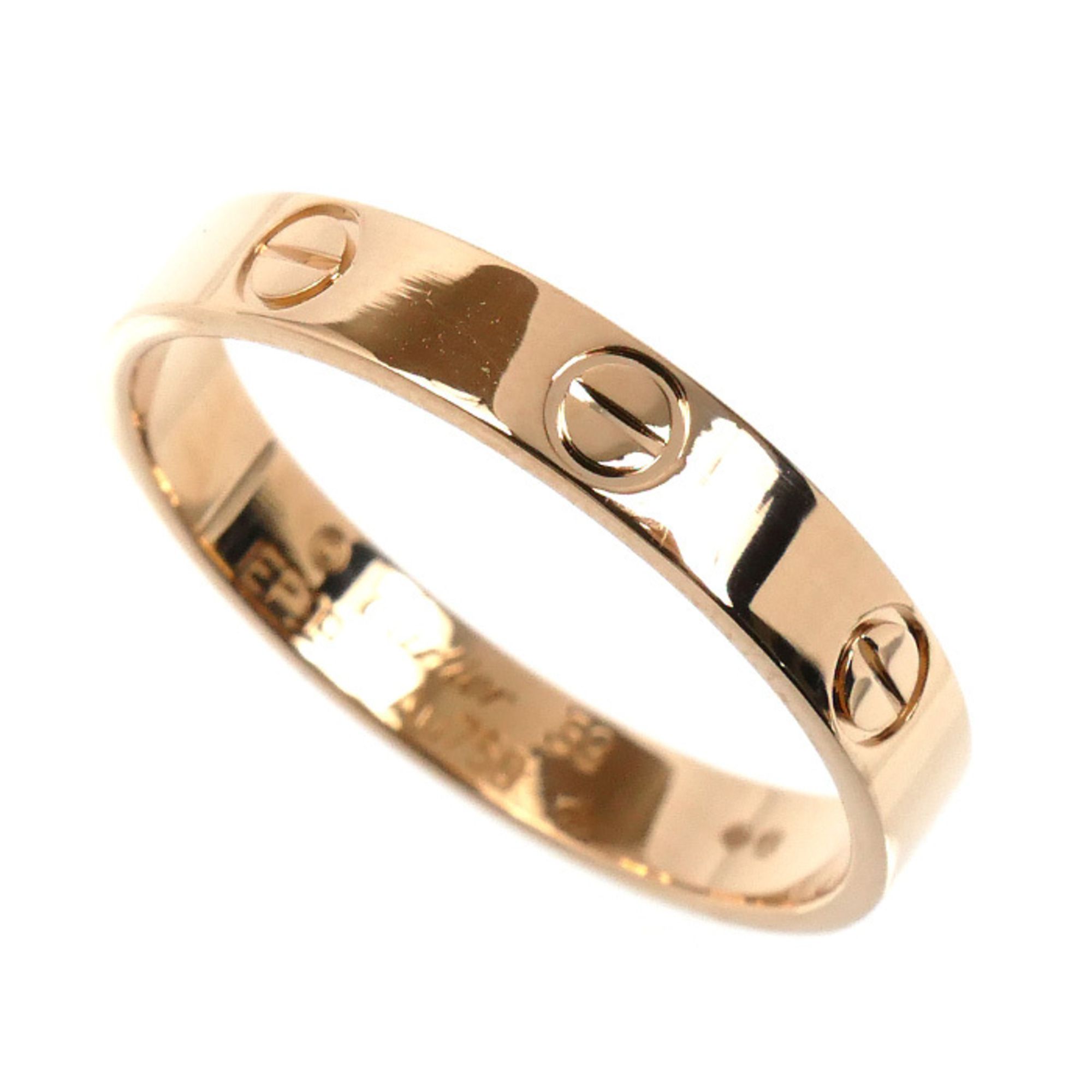 CARTIER 18KPG Pink Gold Mini Love Ring, B4085259, Size 18.5, 59mm, 3.4g, Women's