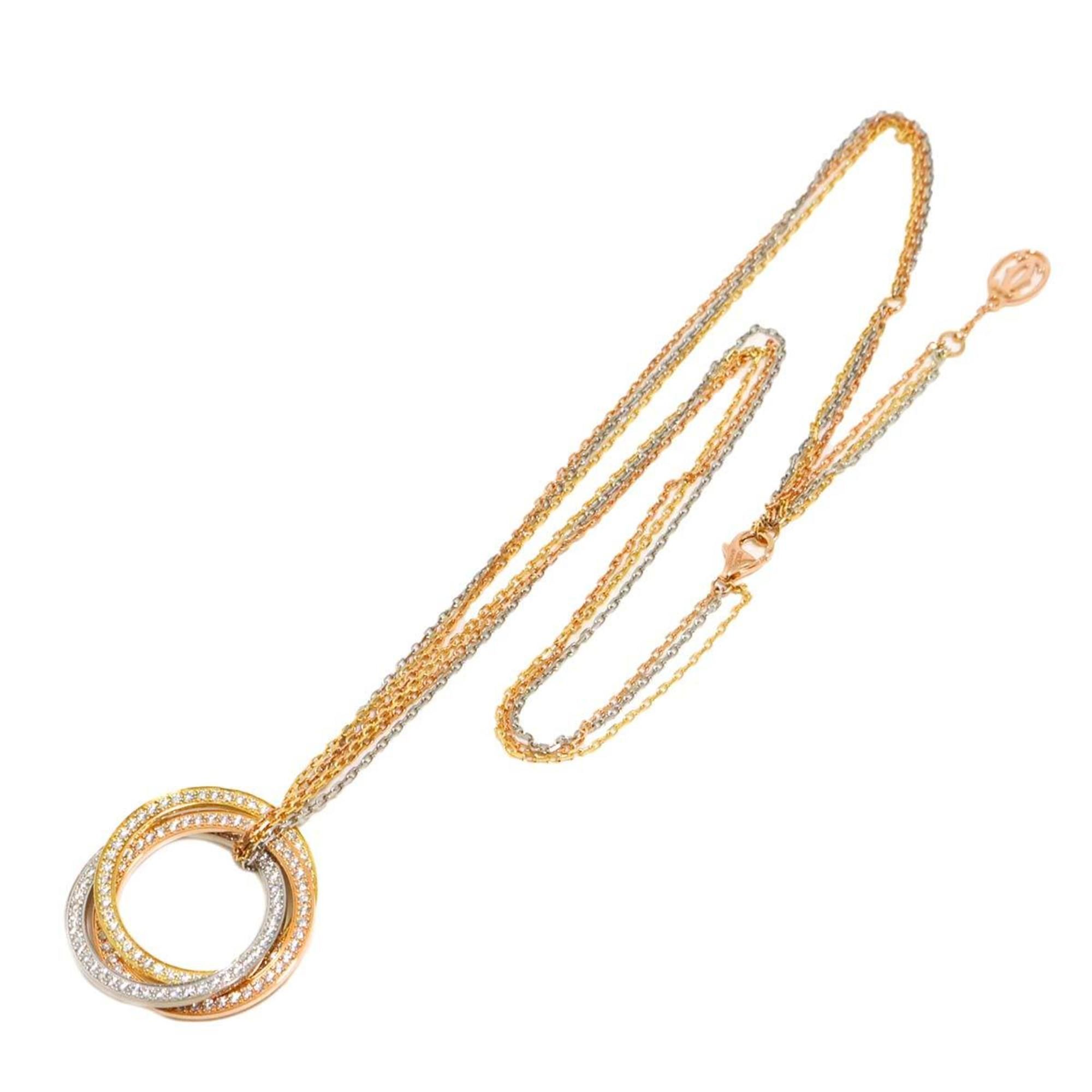 Cartier Trinity Diamond Necklace, 46cm, 18K Yellow Gold, White and PG 750, Three-Color
