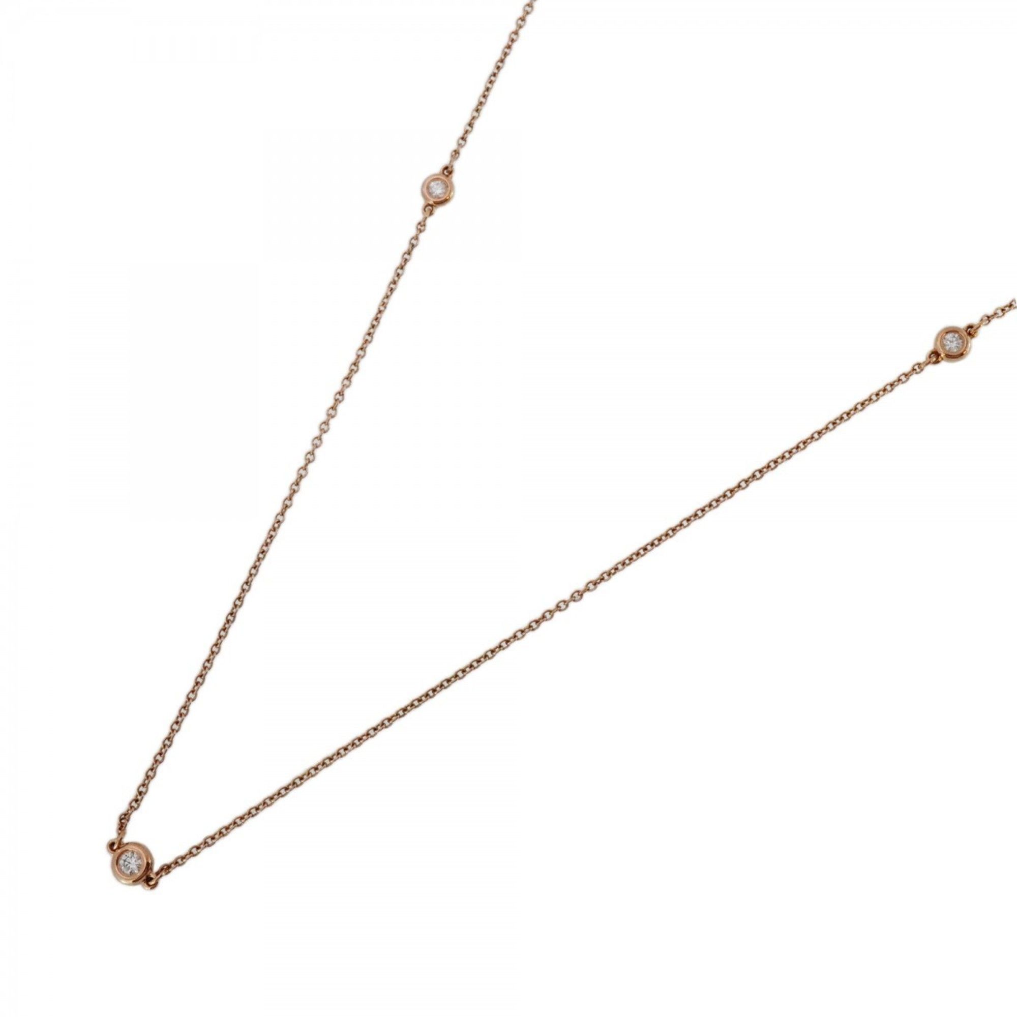 Tiffany Necklace By the Yard Sprinkles 9PD 18KPG Pink Gold Diamond Women's