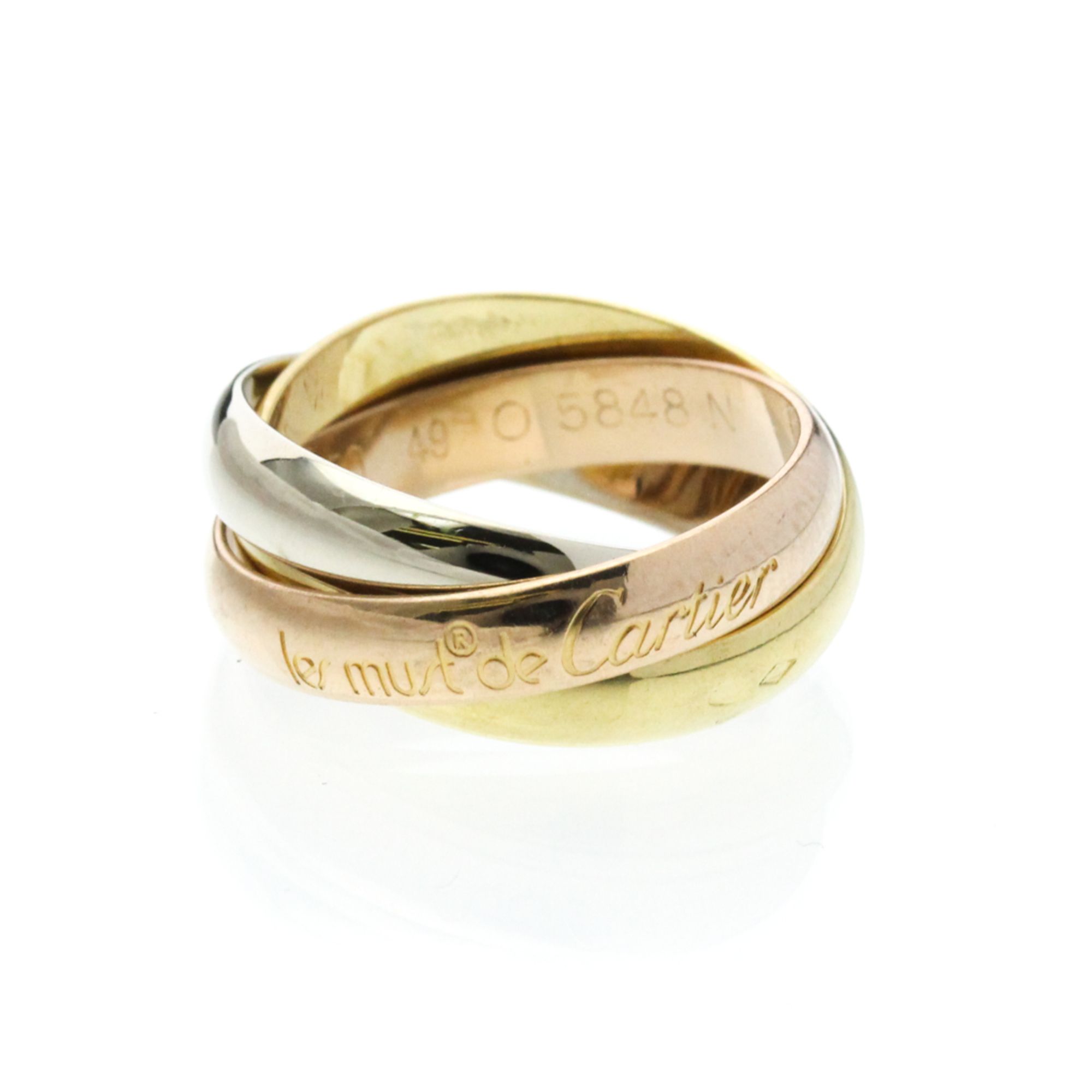 Cartier Trinity Yellow Gold (18K),Pink Gold (18K),White Gold (18K) Fashion No Stone Band Ring Gold