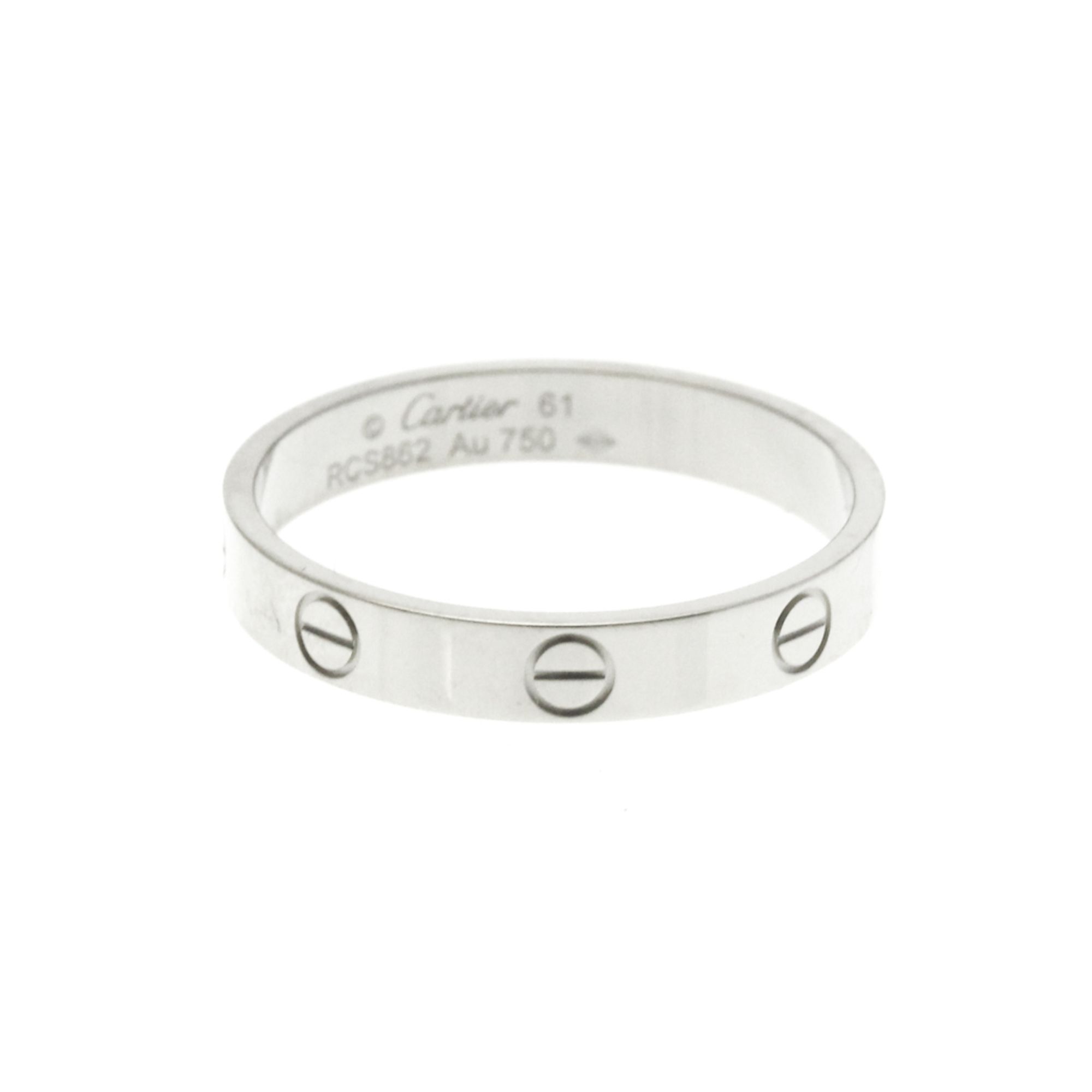 Cartier Mini Love Ring White Gold (18K) Fashion No Stone Band Ring Silver