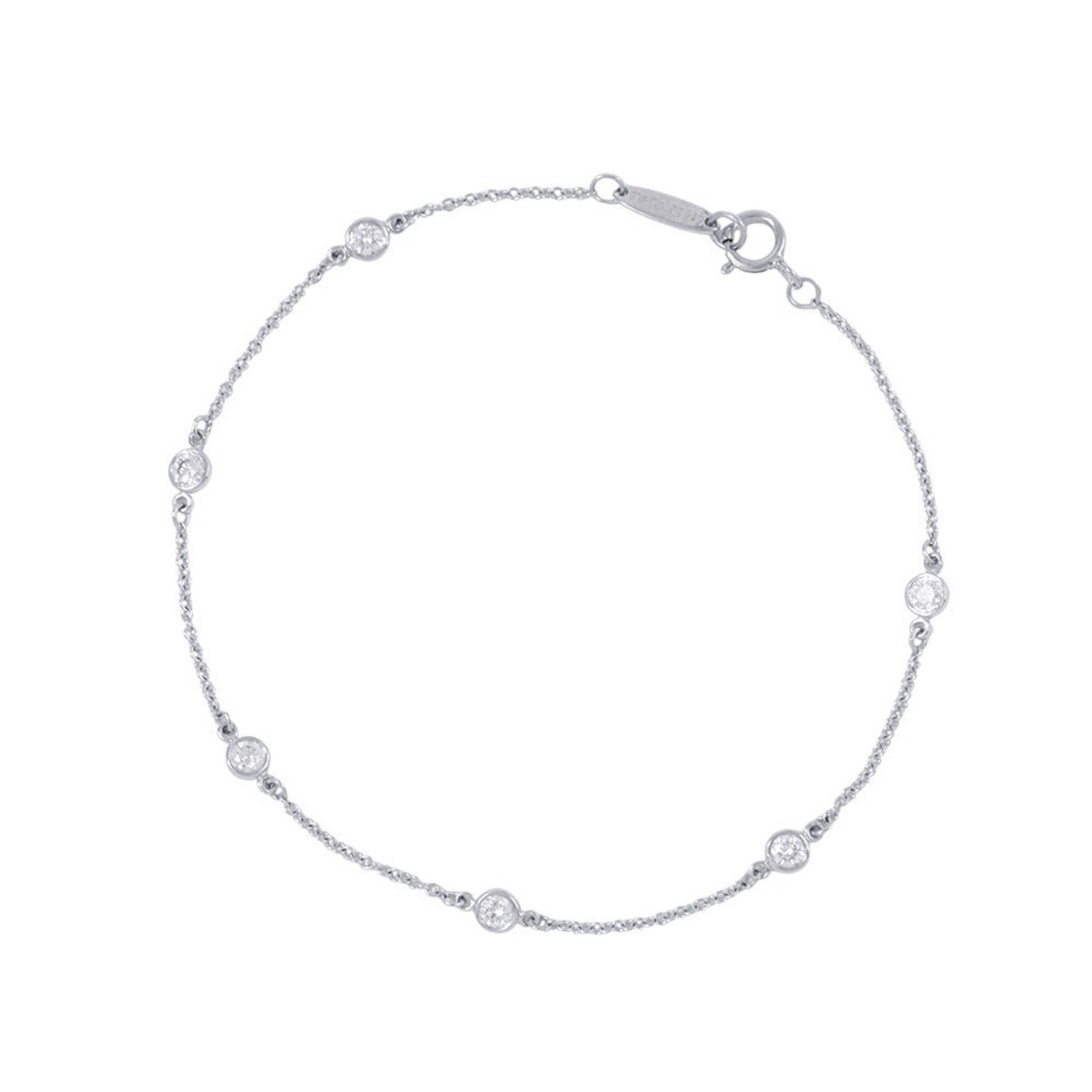 Tiffany Elsa Peretti Diamonds by the Yard Bracelet, 6 Diamonds, 0.30ct Total, Pt950, 60099275