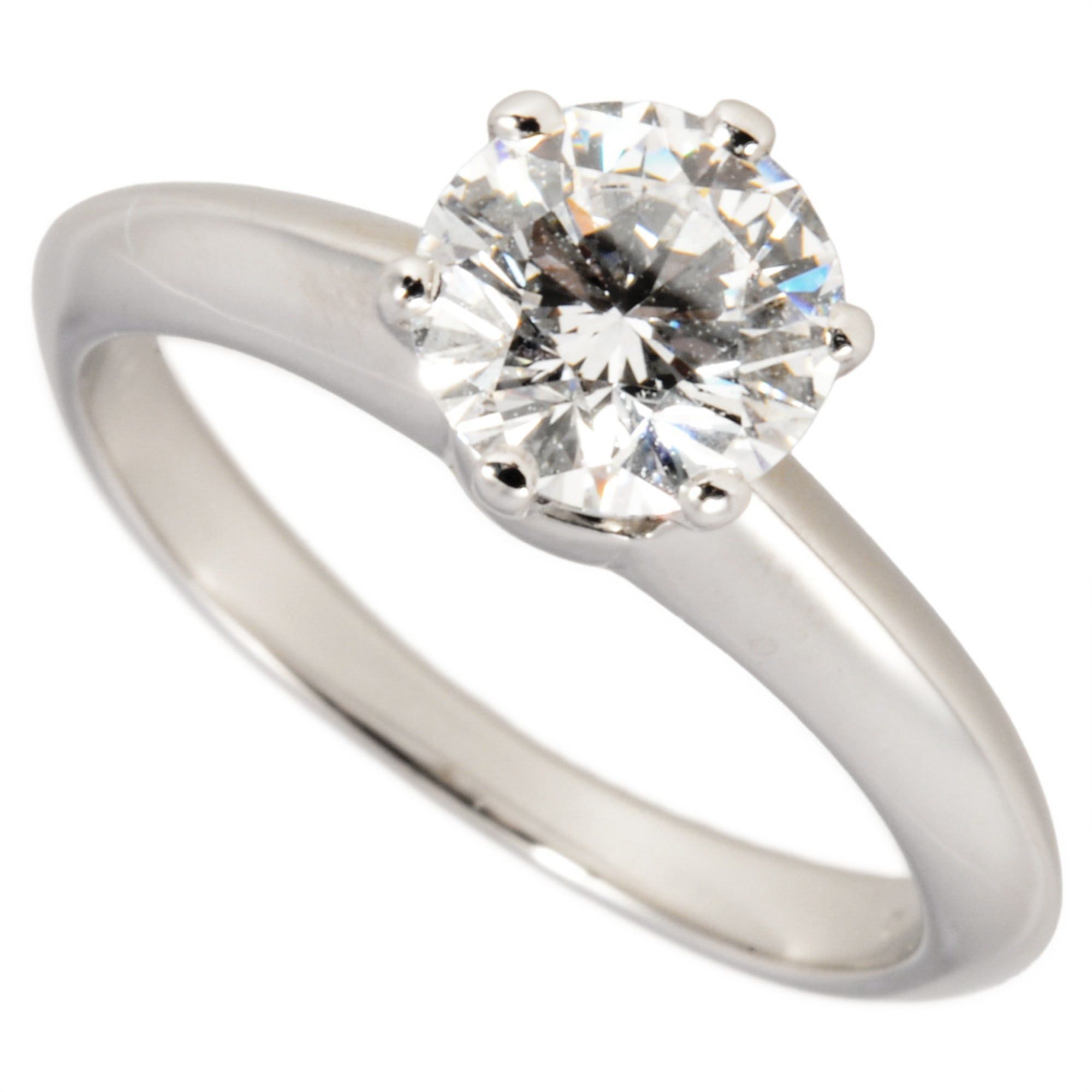 Tiffany & Co. Solitaire Ring with Diamond, Approximately 3.2g, Platinum, Pt950, Women's