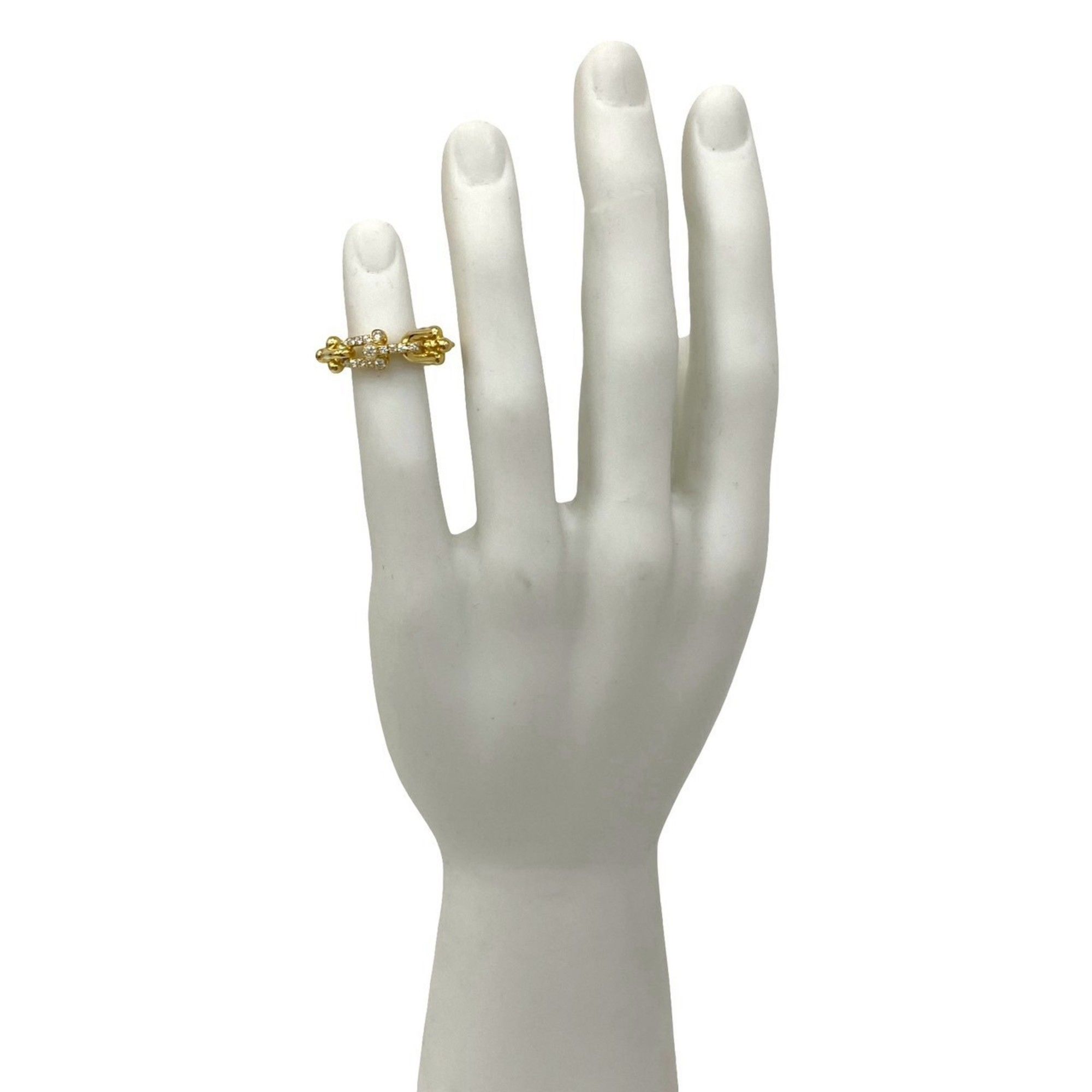 TIFFANY & Co. Tiffany HardWear Small Link Ring, 18K Gold with Diamonds, Size 5, 39471