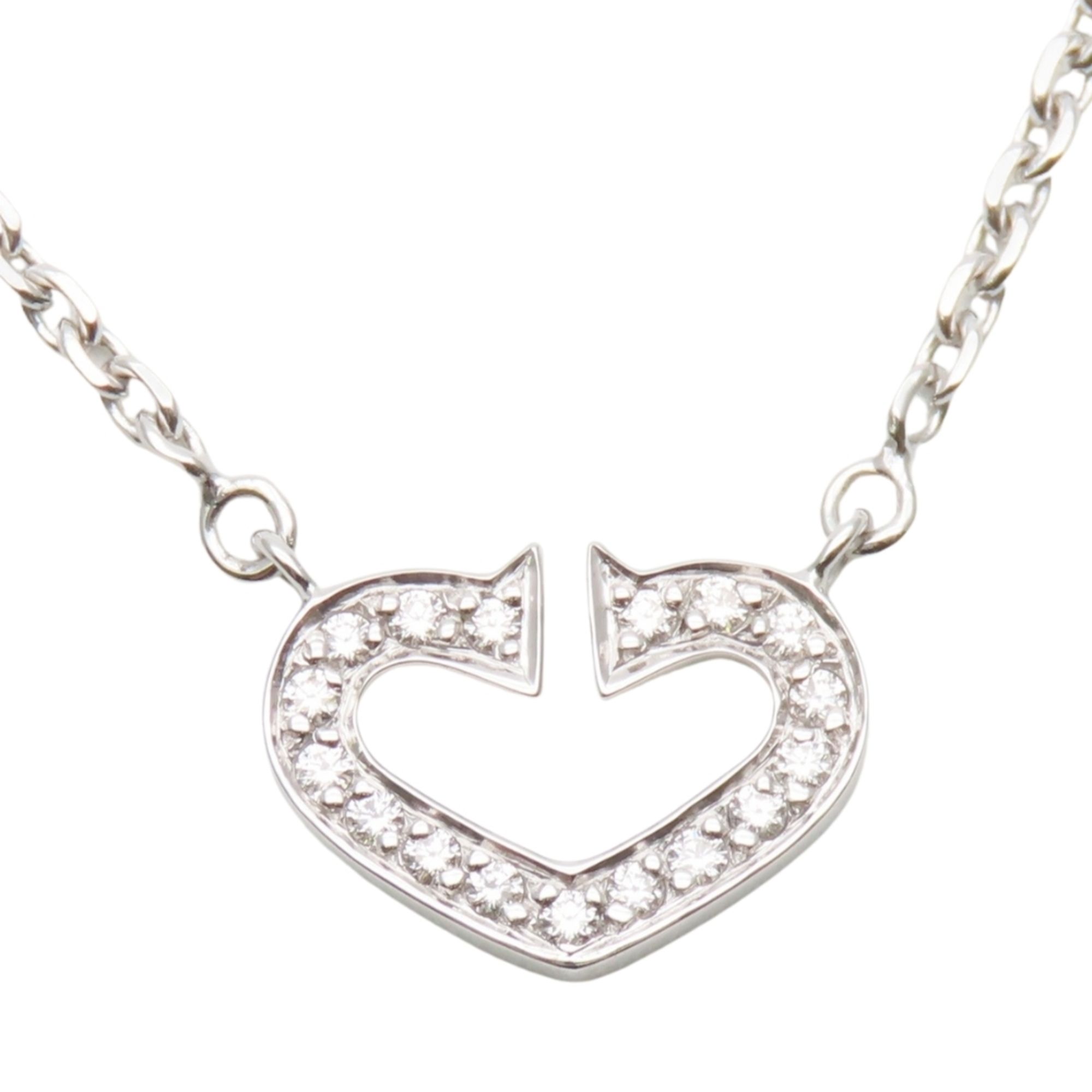 Cartier C Heart Necklace B7008300 K18WG Diamond Women's CARTIER