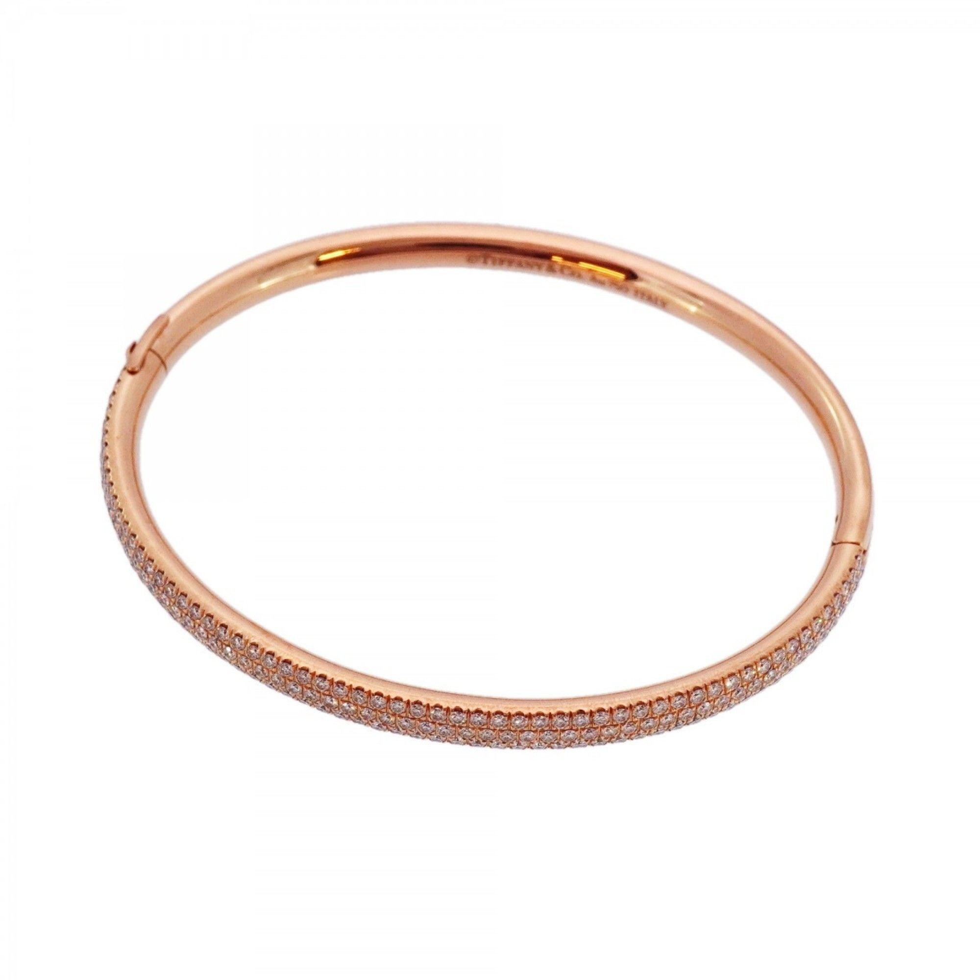 Tiffany Metro 3-Row Bangle in 18K Pink Gold with Diamonds for Women