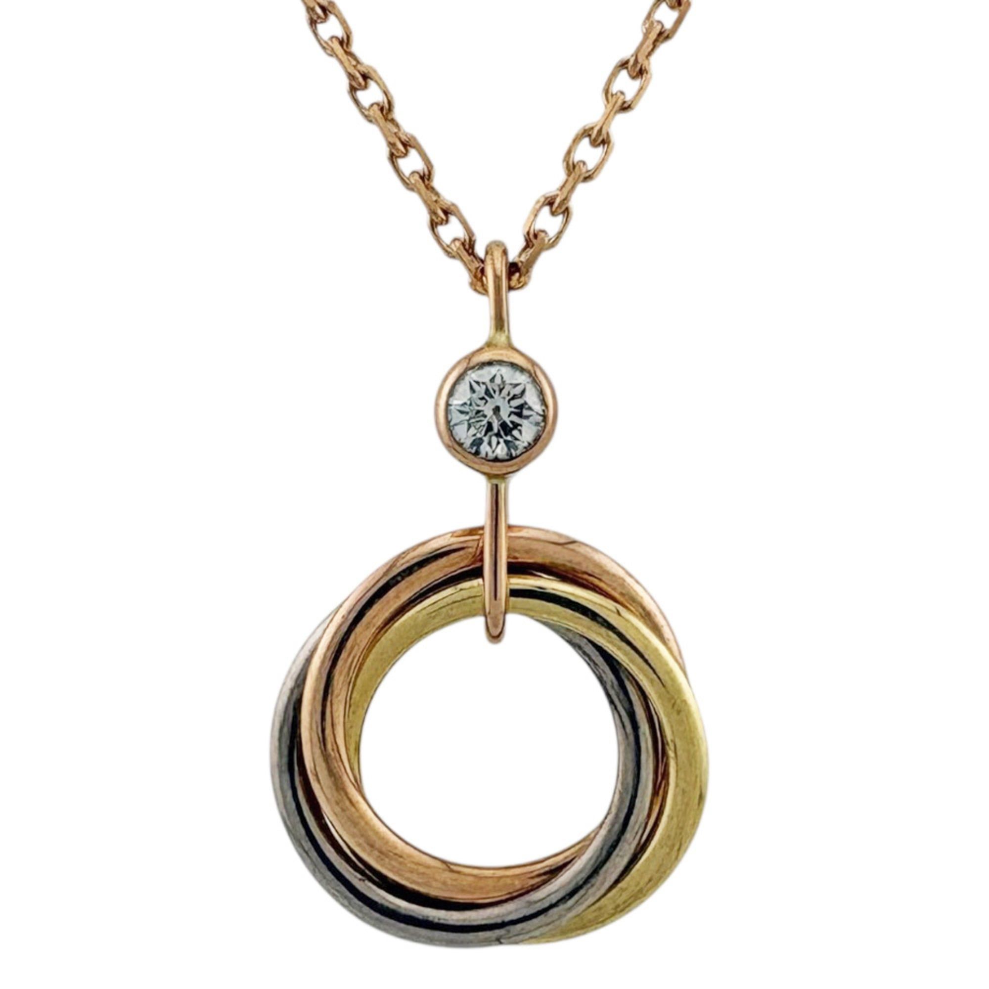 Cartier Trinity Necklace, 18k Gold with Diamonds, Women's, Pre-owned