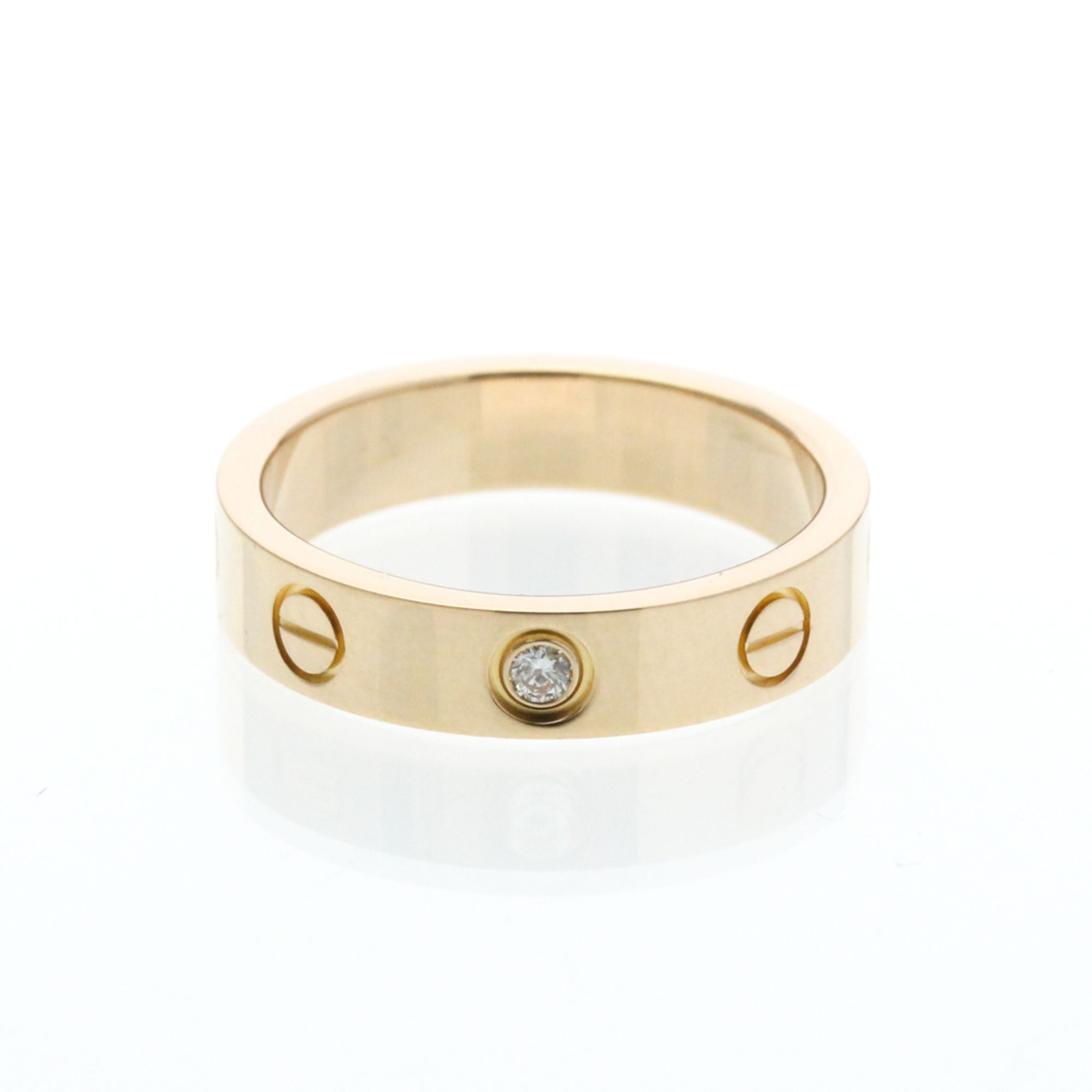 Cartier Mini Love Ring 1P Diamond B4050749 Pink Gold (18K) Fashion Diamond Band Ring Pink Gold
