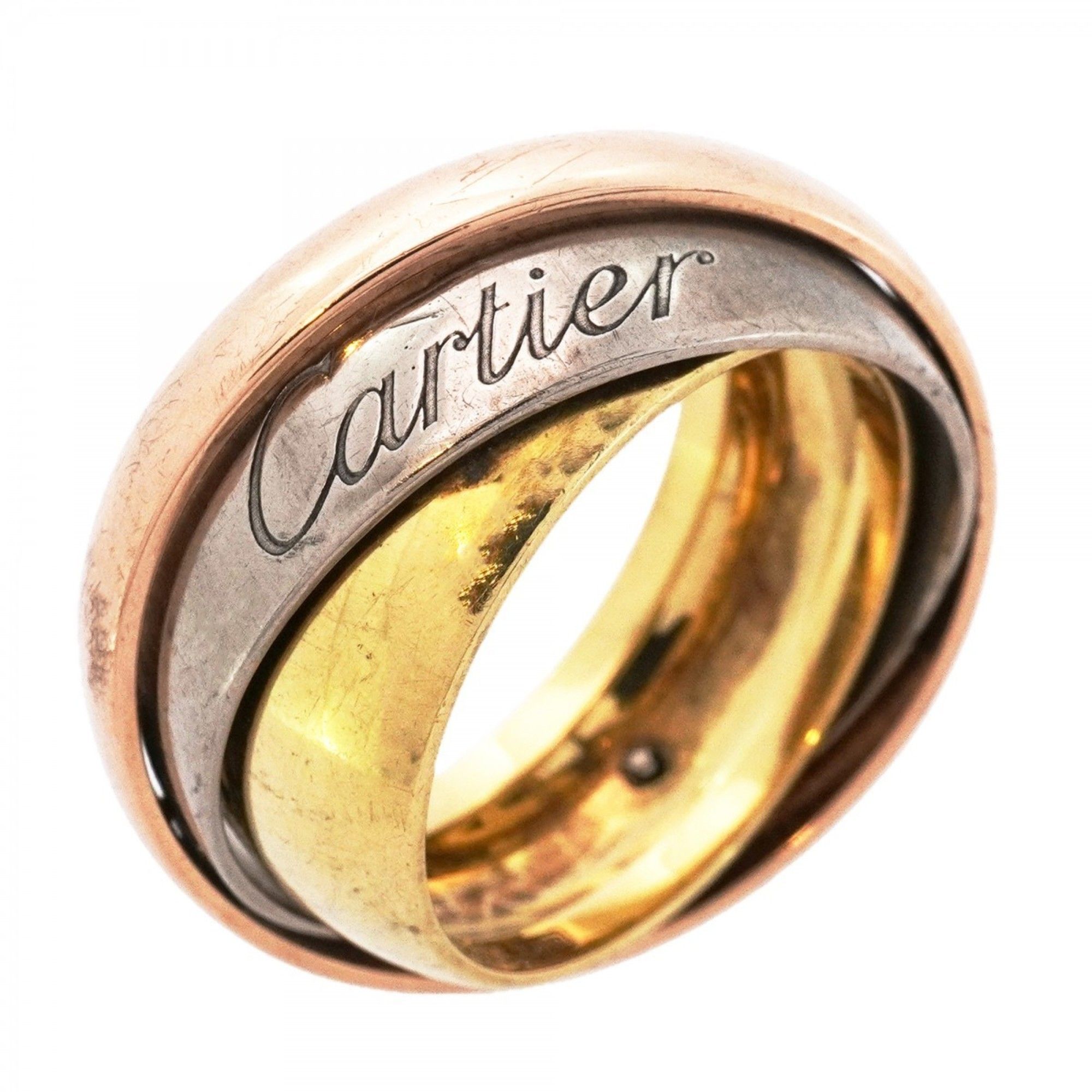 Cartier Trinity Must Essence Ring, 18K Yellow Gold, White Pink #61, Men's