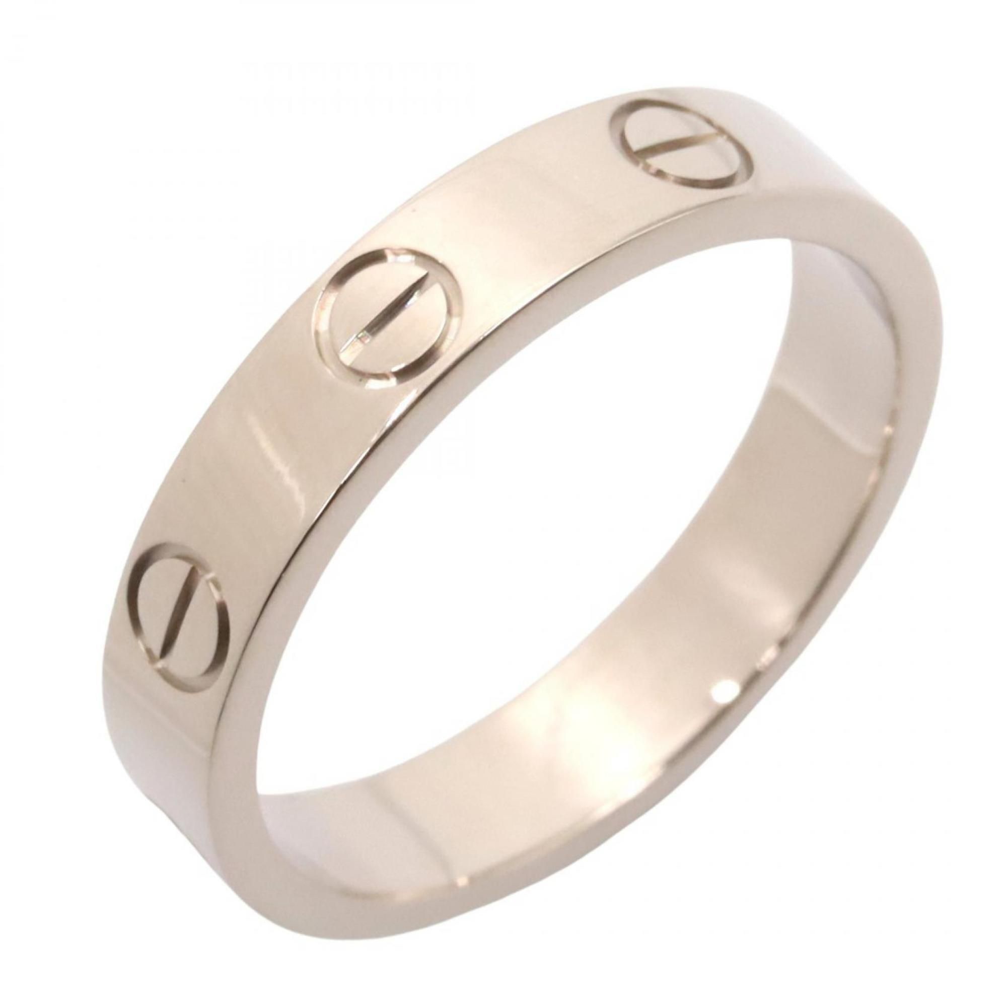 Cartier Mini Love Ring, 18K White Gold, Women's, Silver, B4049650