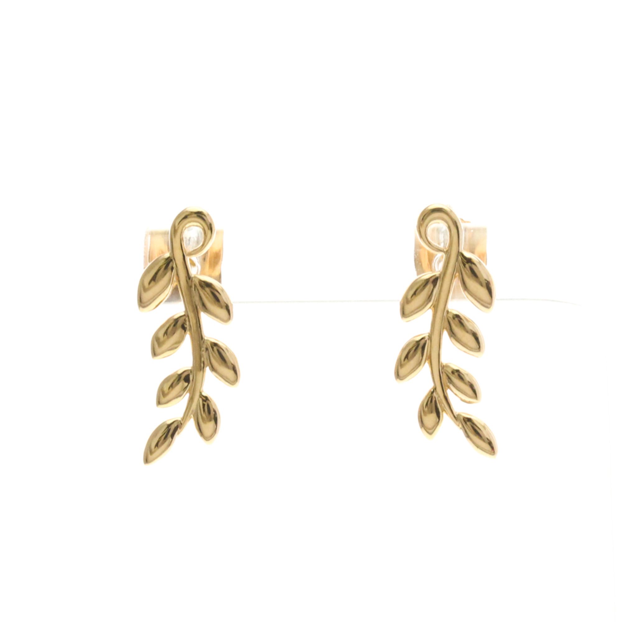 Tiffany Olive Leaf Earrings No Stone Pink Gold (18K) Stud Earrings Pink Gold