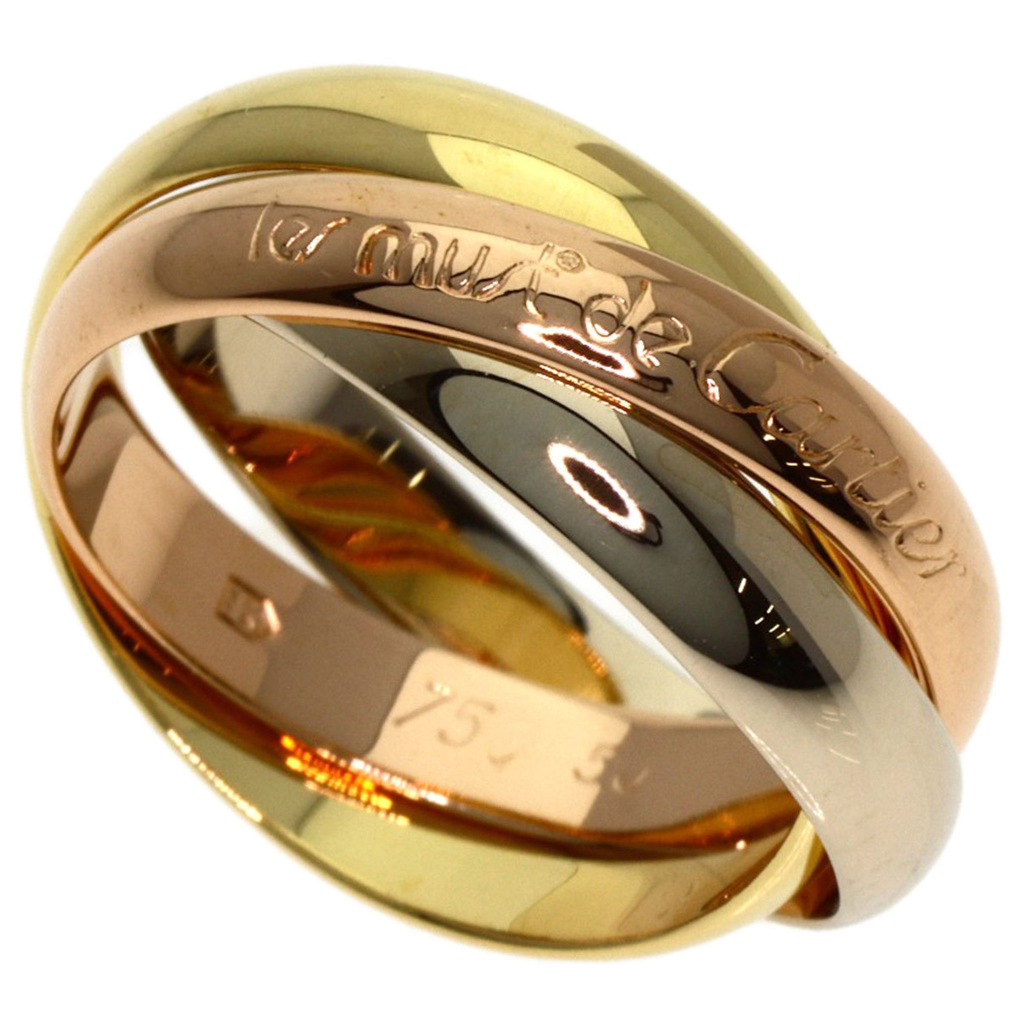 Cartier Trinity #50 Ring, 18K Yellow Gold/18KWG/18KPG, Women's