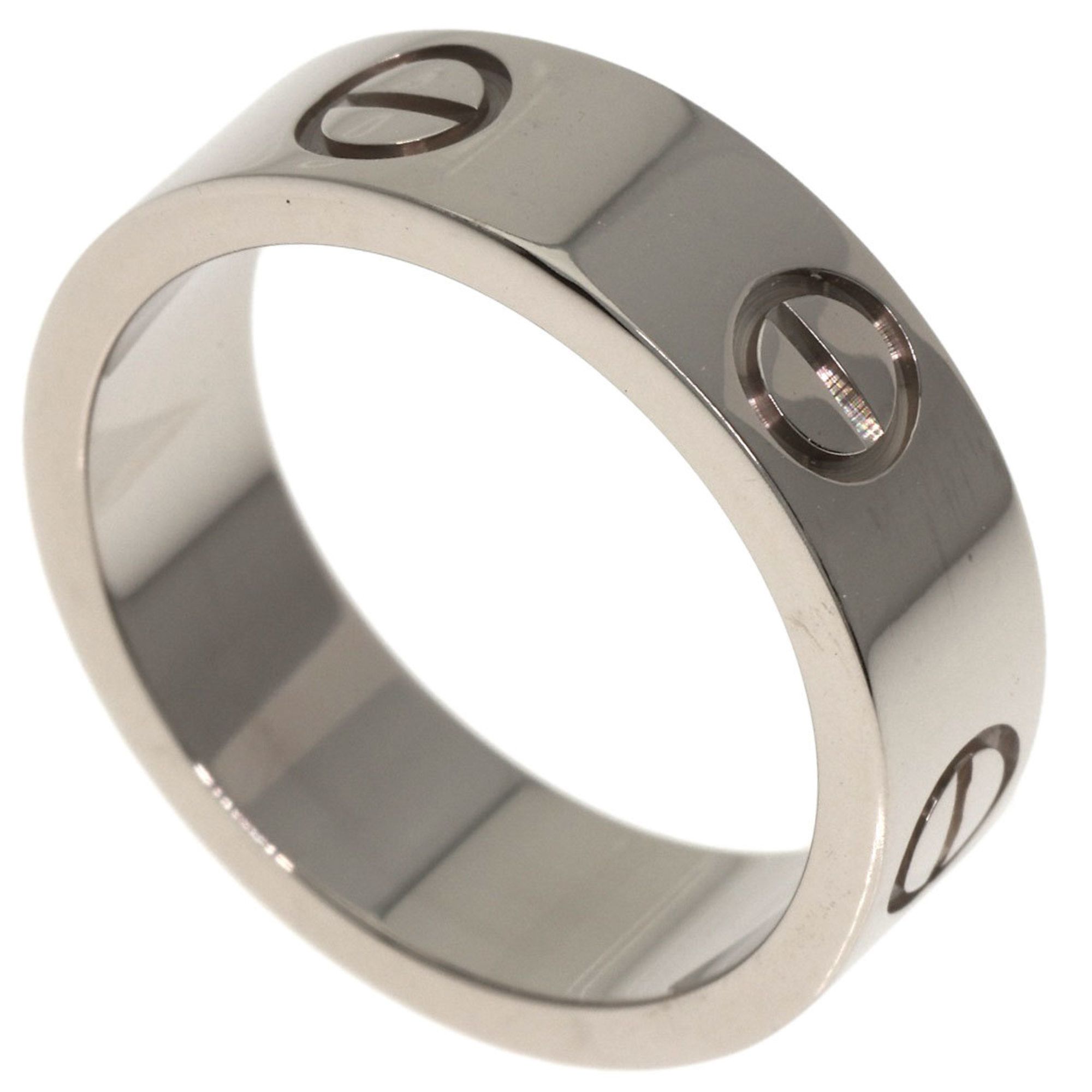 Cartier Love Ring #50 18K White Gold Women's