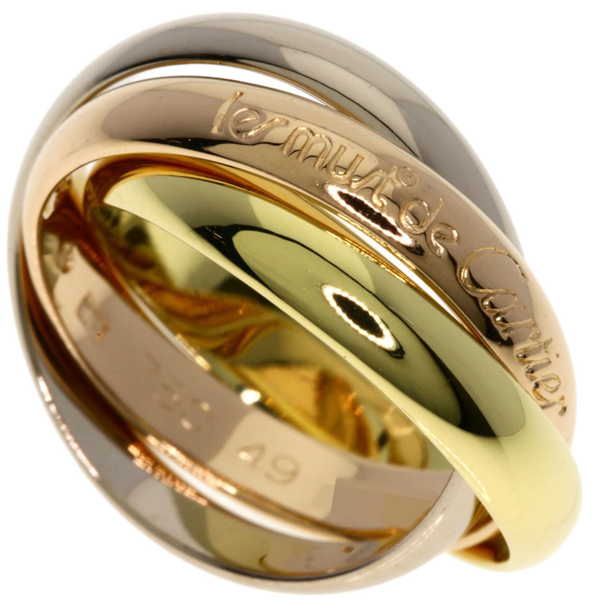 Cartier Trinity #49 Ring, 18K Yellow Gold/18KWG/18KPG, Women's