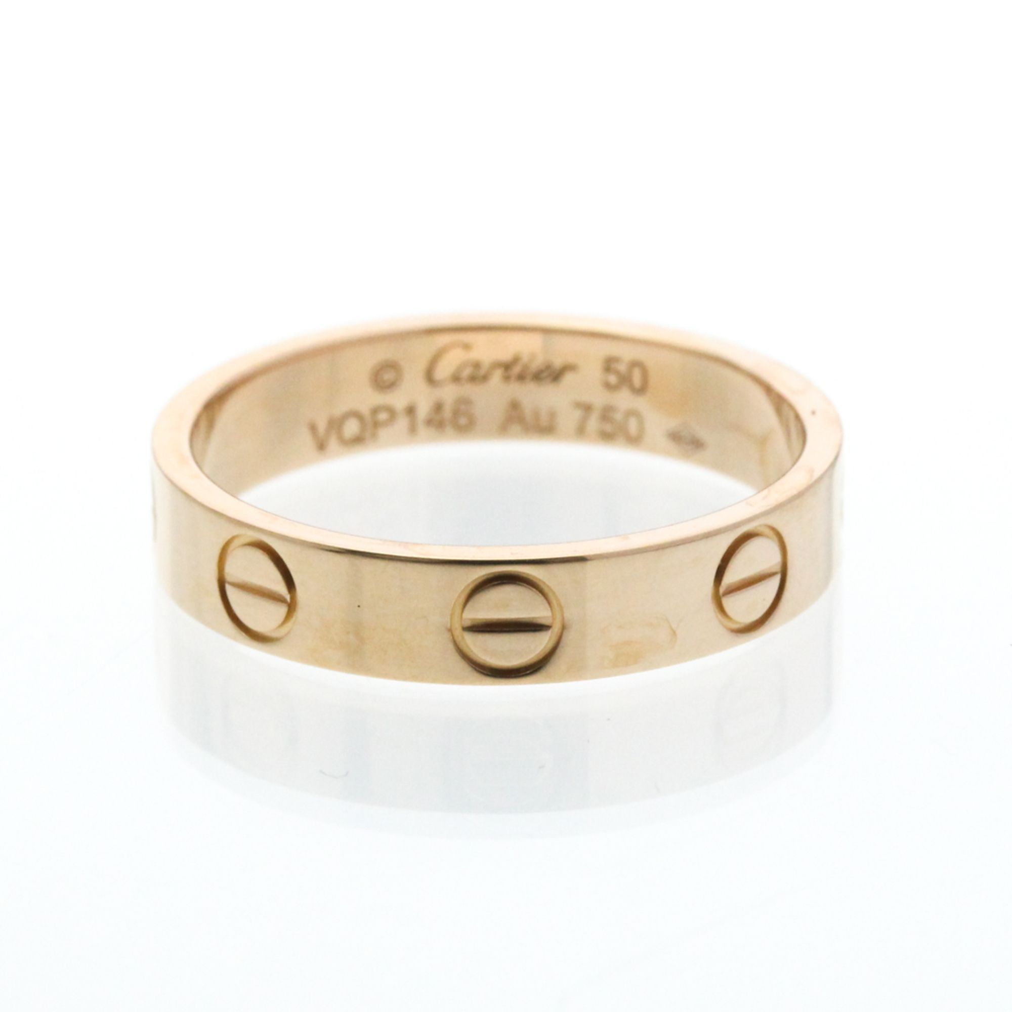 Cartier Mini Love Ring Pink Gold (18K) Fashion No Stone Band Ring Pink Gold