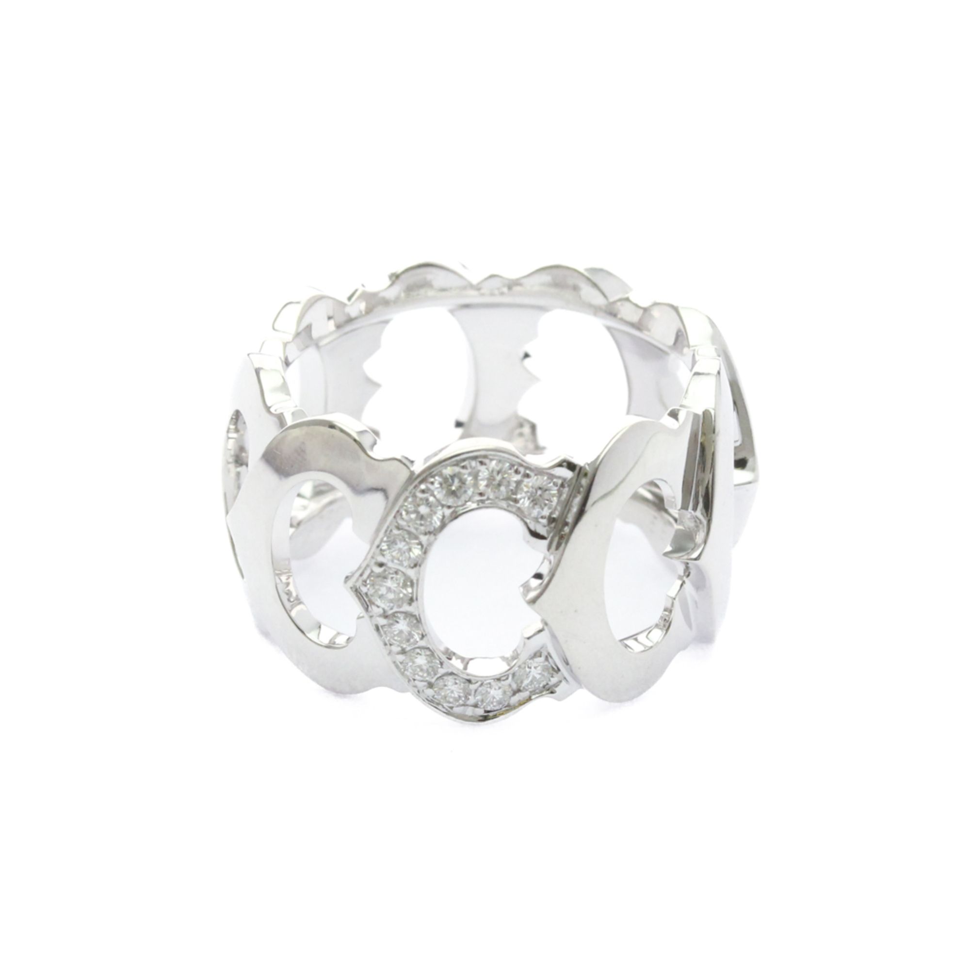 Cartier C Doing Diamond White Gold (18K) Fashion Diamond Band Ring Silver