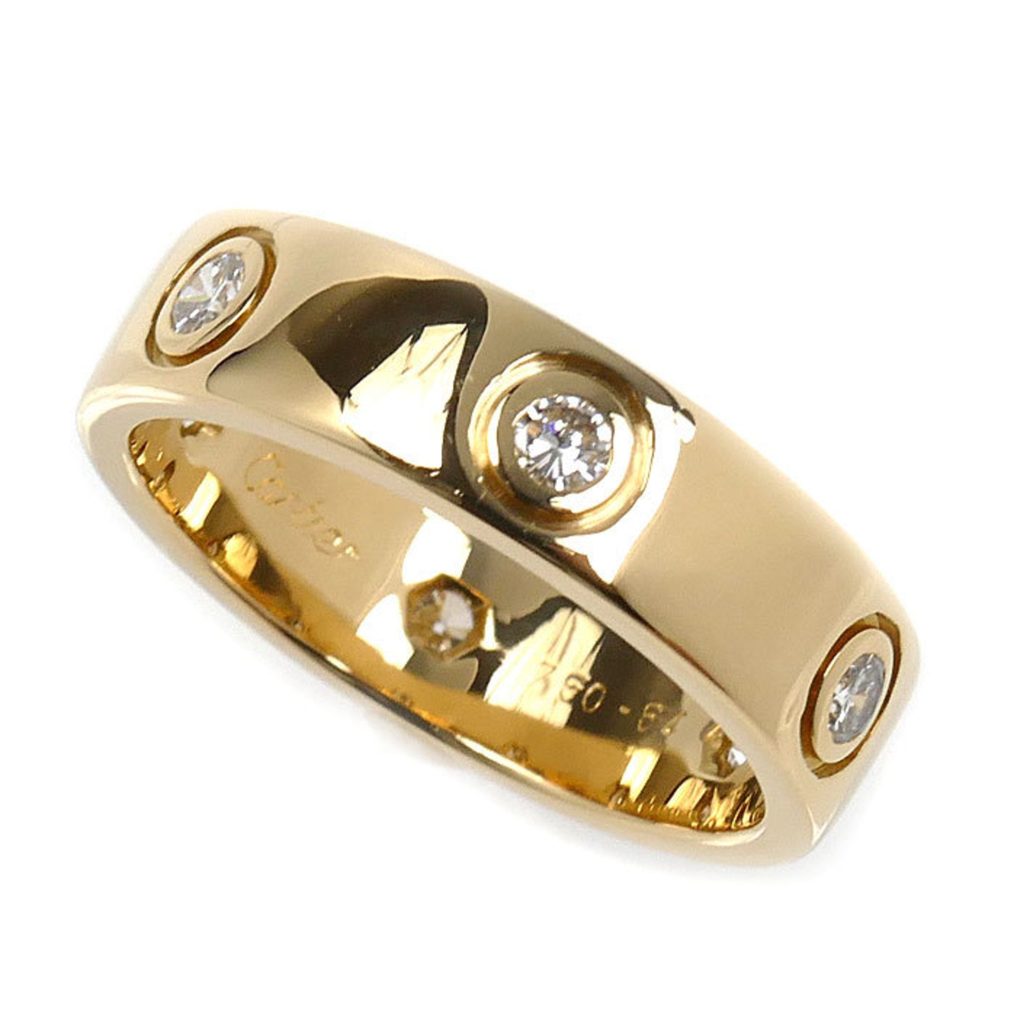 CARTIER Cartier 18KYG Yellow Gold Love Ring Classic 6P Diamond Ring, 54ct 7.5g, Women's