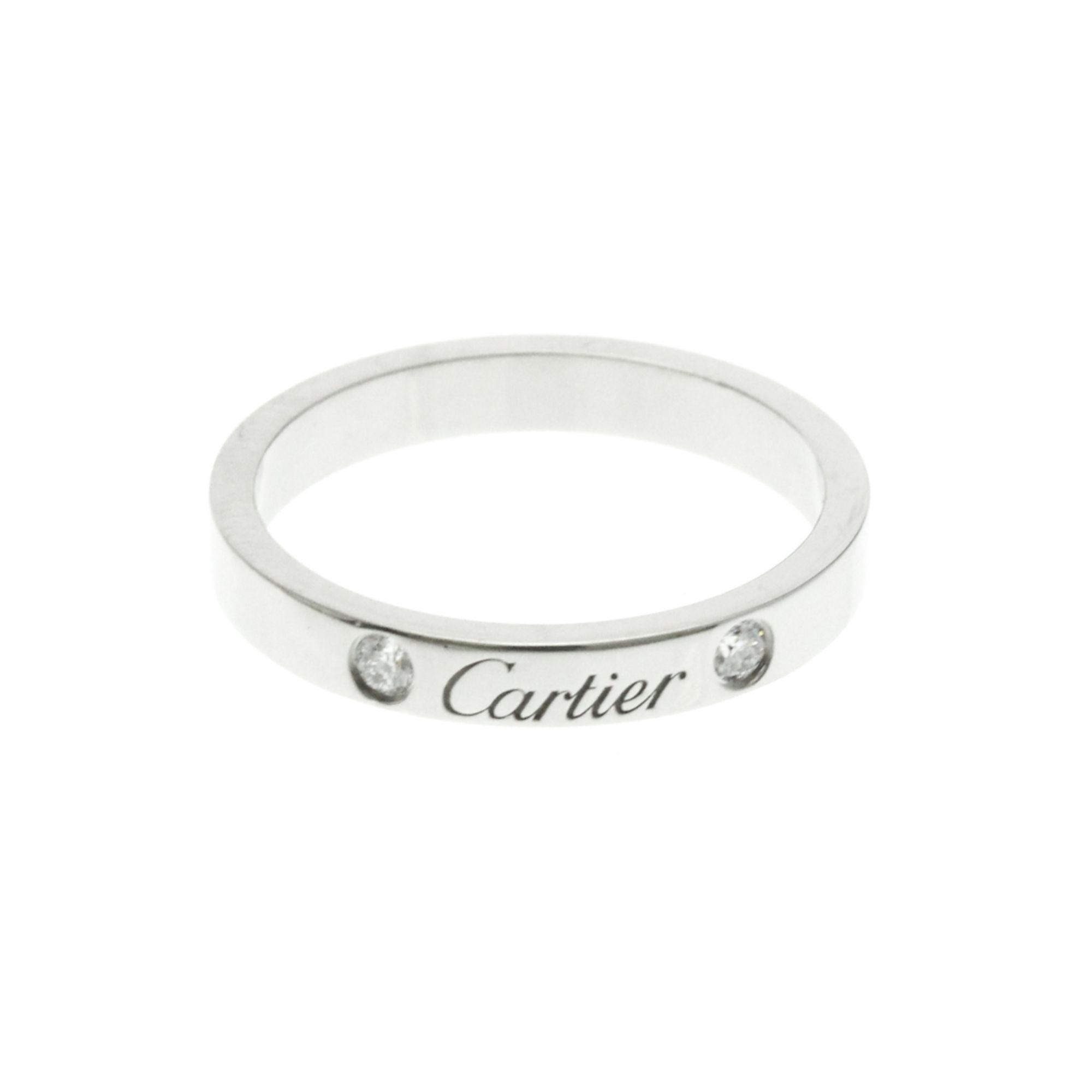 Cartier C De Cartier Diamond Wedding Ring Platinum Fashion Diamond Band Ring Silver