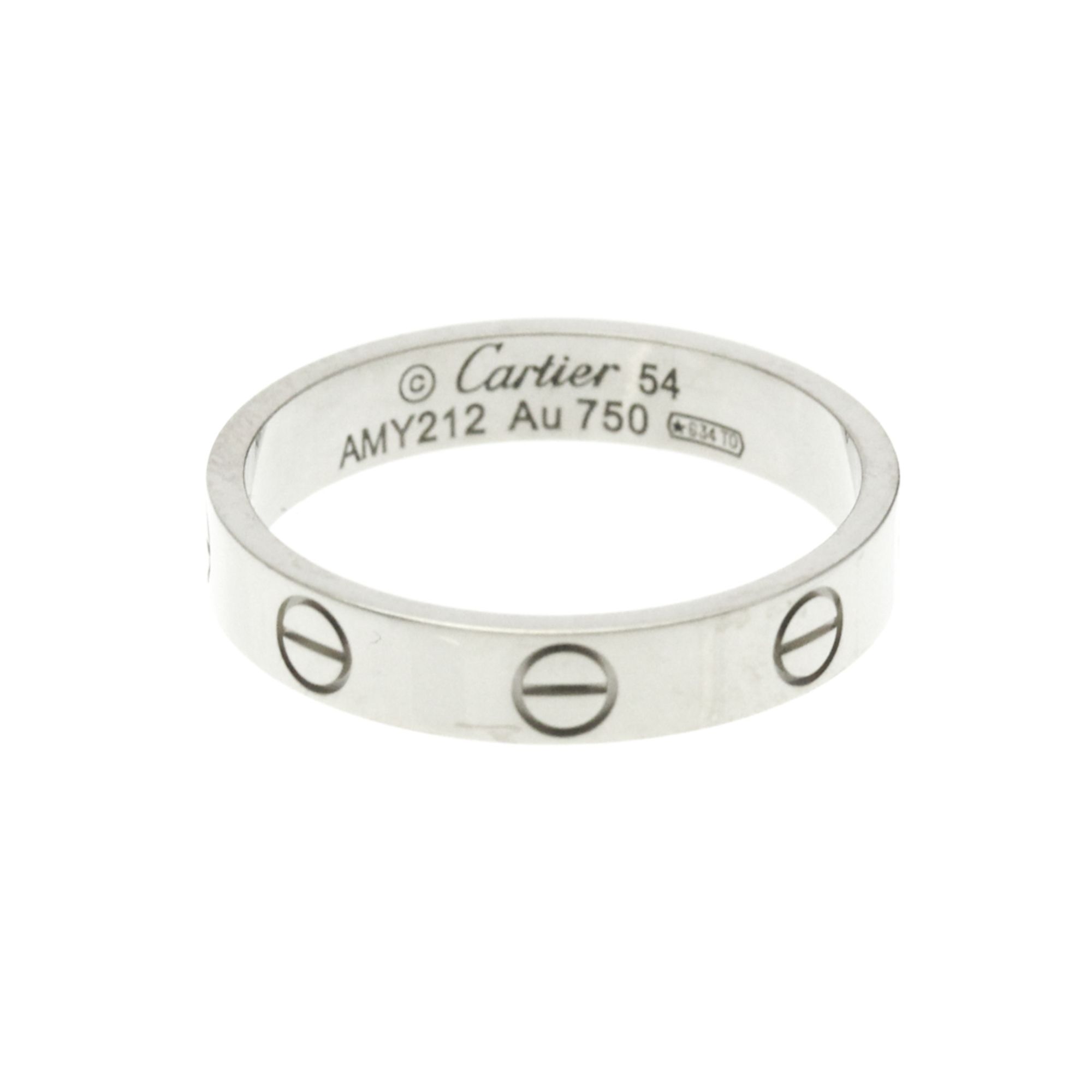 Cartier Mini Love Ring White Gold (18K) Fashion No Stone Band Ring Silver
