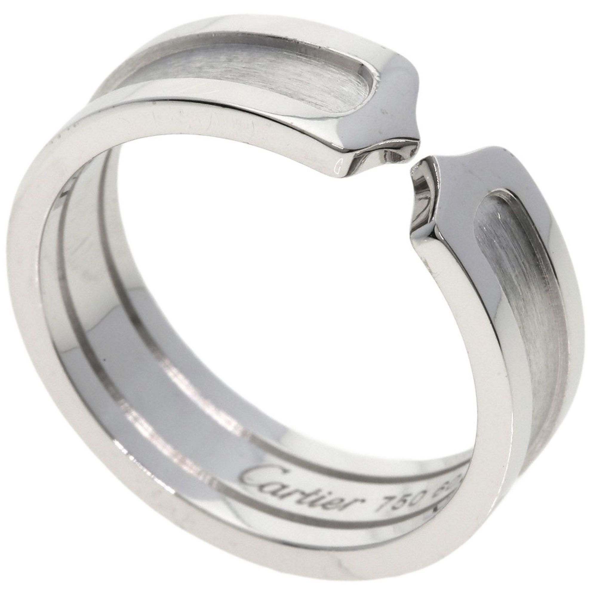 Cartier C2 Ring, Small, #60, 18K White Gold, Women's