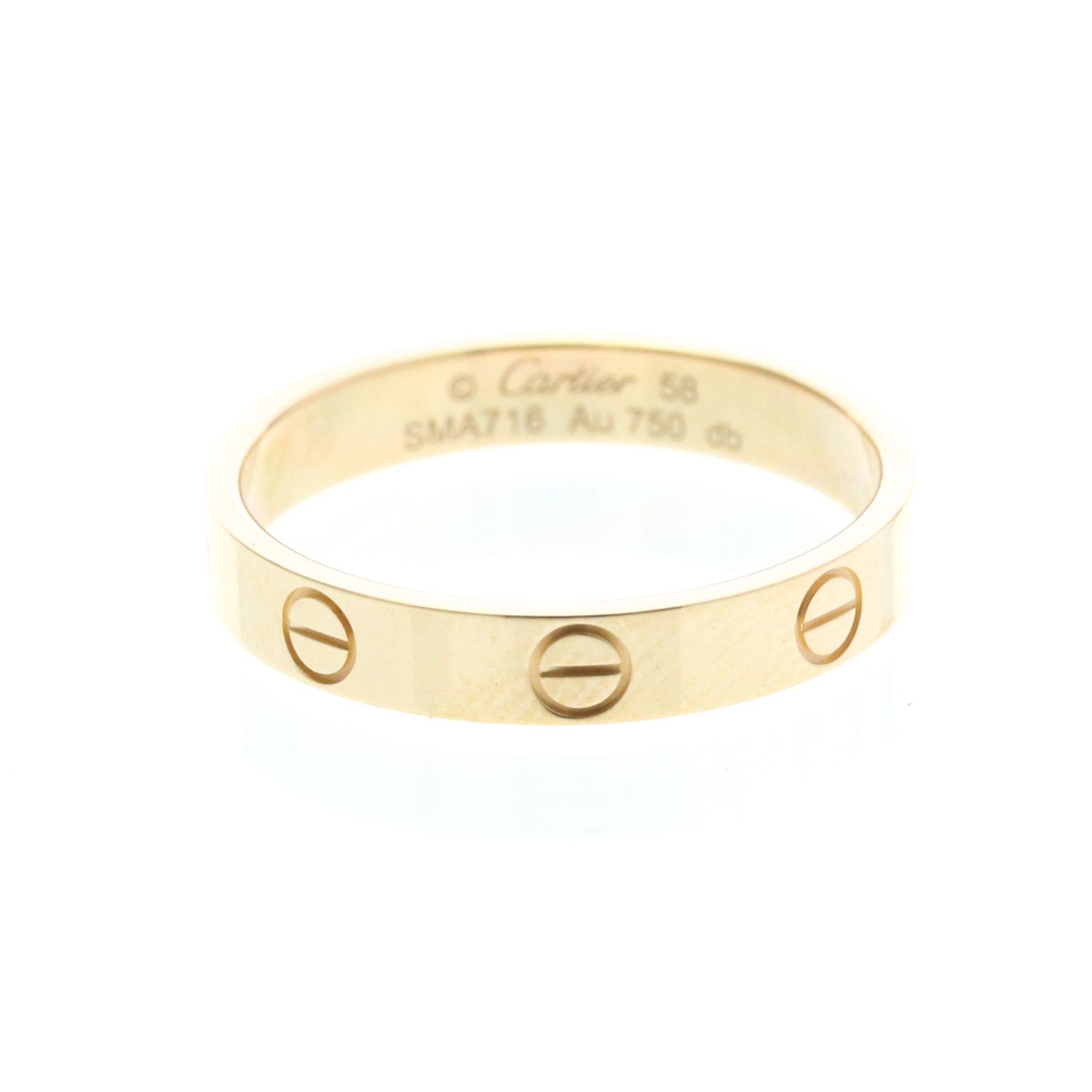 Cartier Mini Love Ring Pink Gold (18K) Fashion No Stone Band Ring Pink Gold