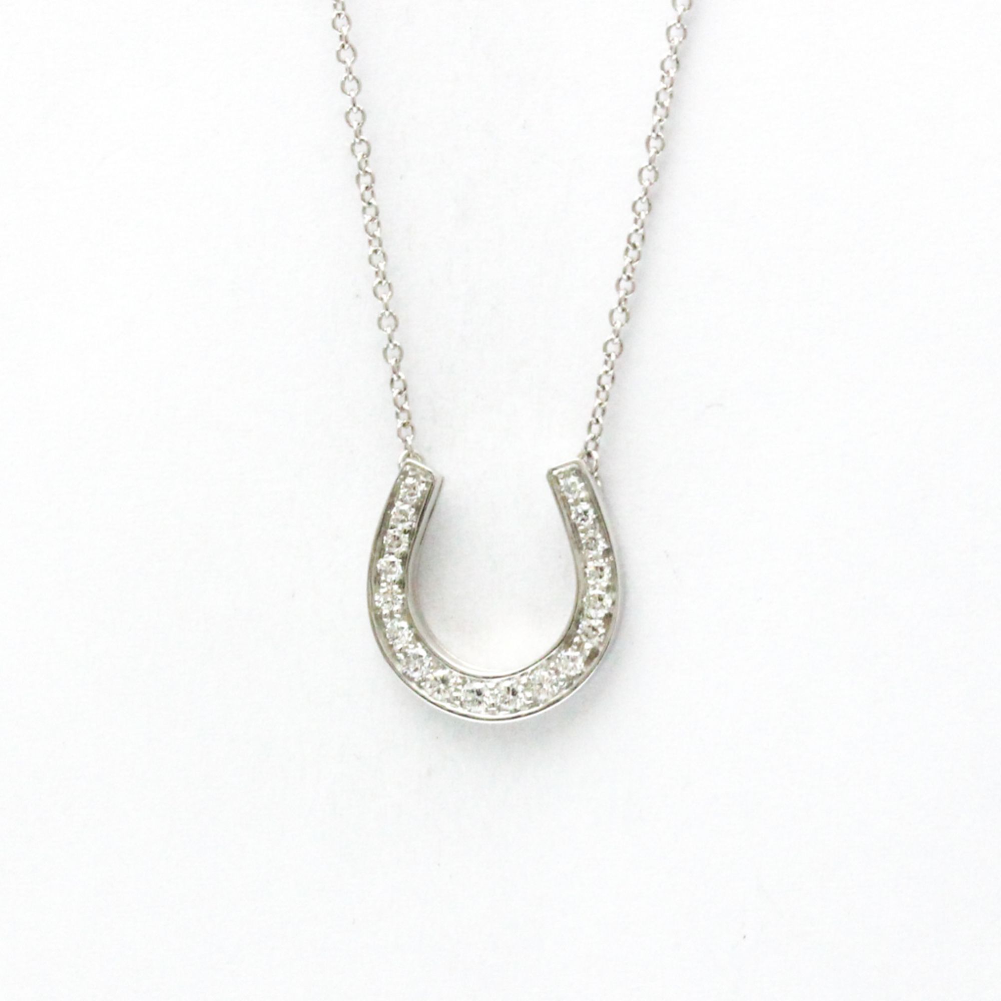 Tiffany Horseshoe Necklace Platinum Diamond Men,Women Fashion Pendant Necklace (Silver)