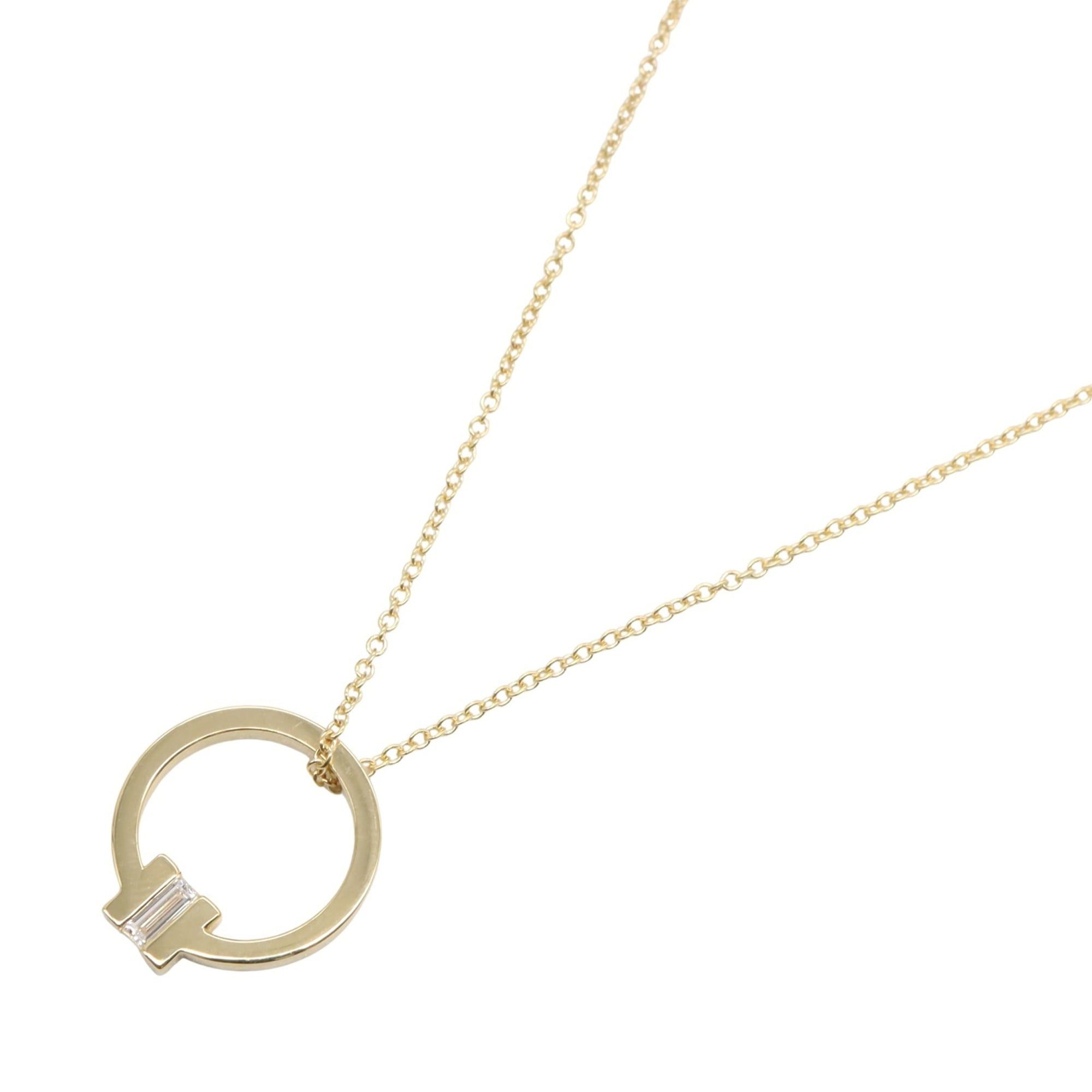 Tiffany & Co. T-Square Diamond Necklace, 18K Yellow Gold, Clear Diamond, Women's