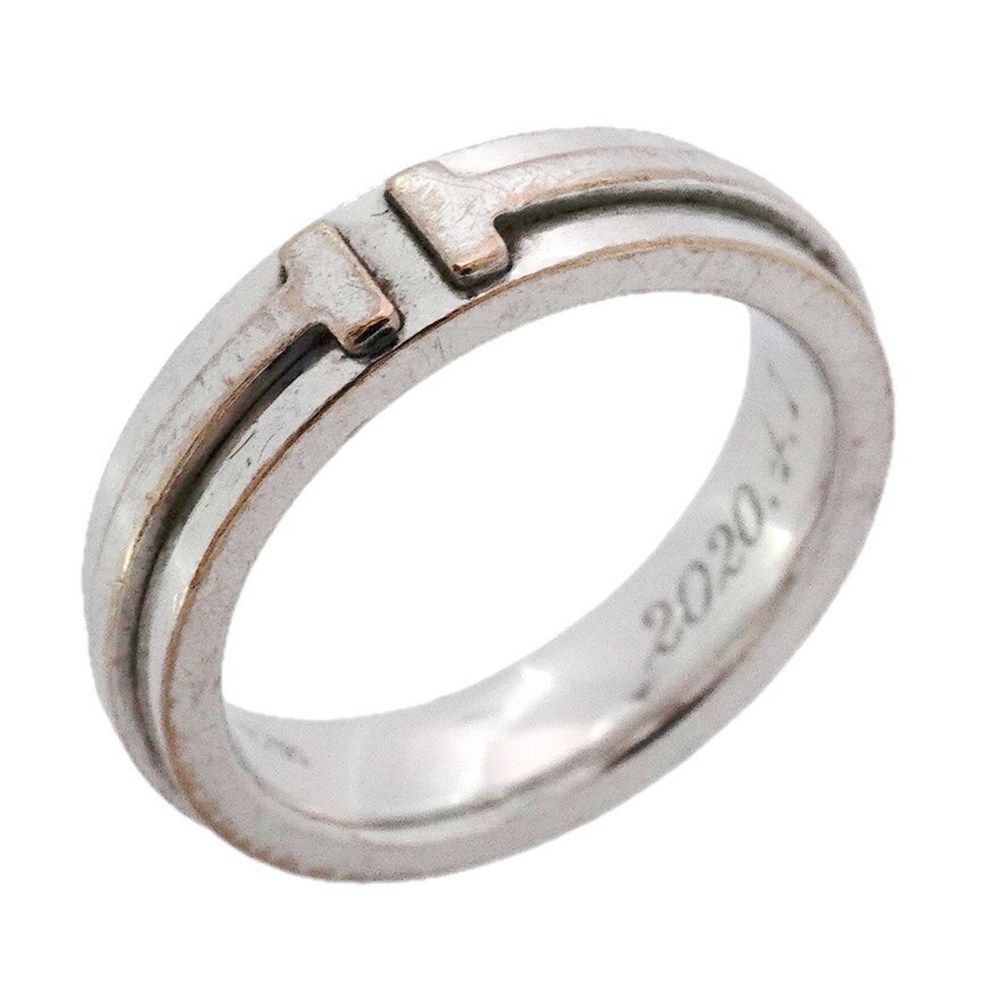 Tiffany T Narrow Ring, 18K White Gold, Size 7.5, Women's