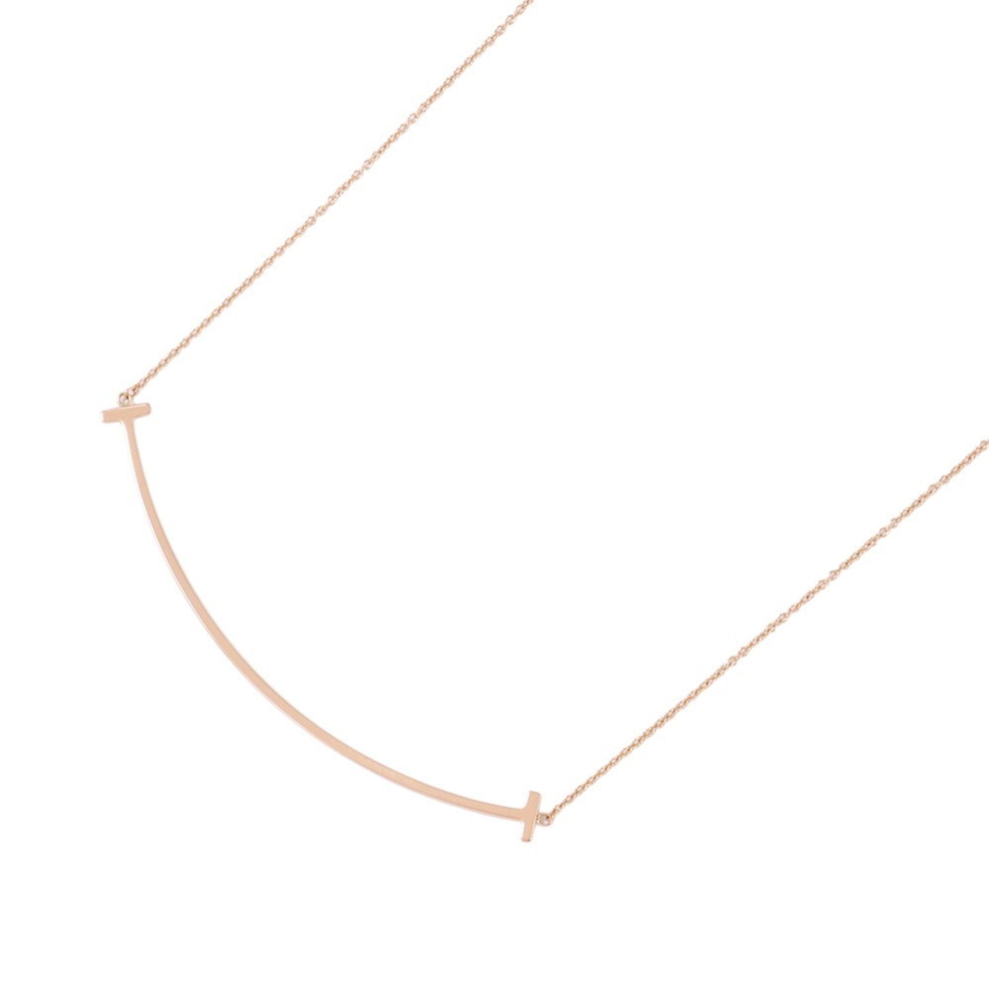 Tiffany & Co. T Smile Pendant, Large, 18K Pink Gold, 60011651. Necklace.