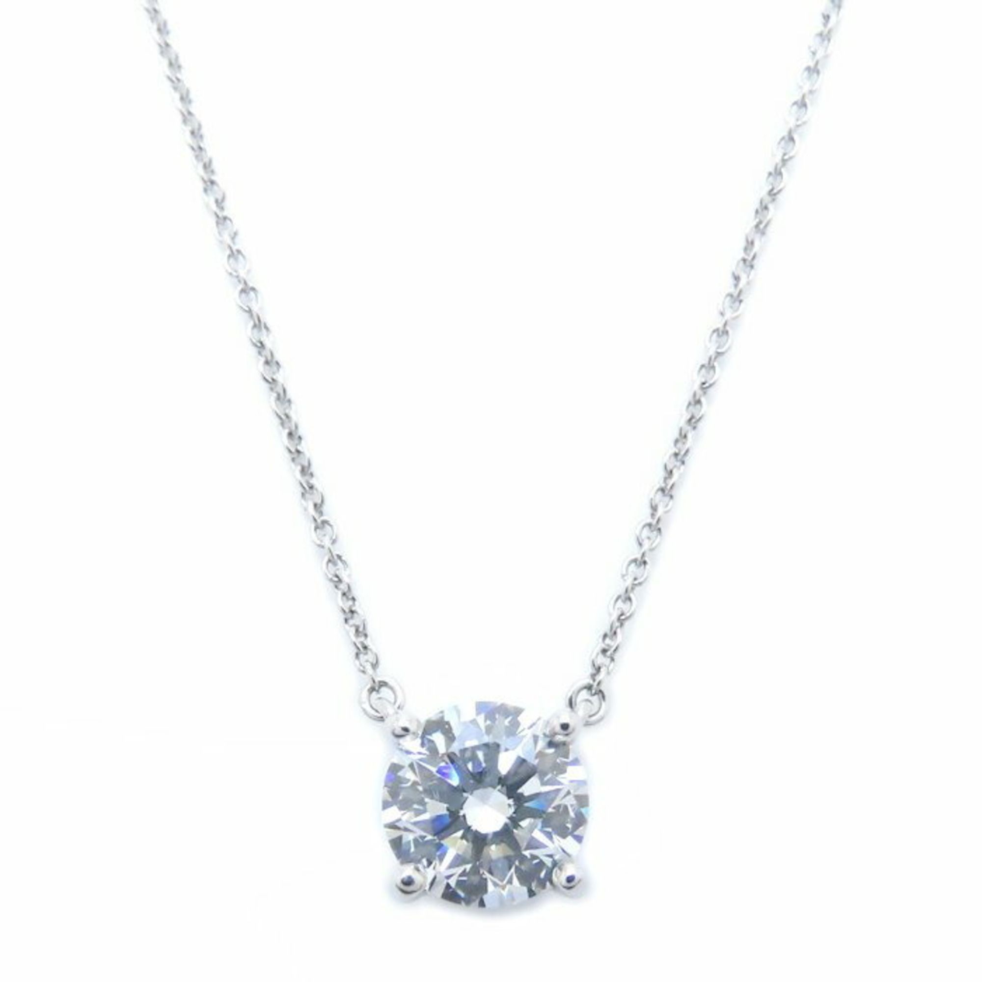 TIFFANY & Co. Tiffany Solitaire Necklace with a 1.25ct Diamond, H.VS1.3 Excellent, Pt950 Platinum, W