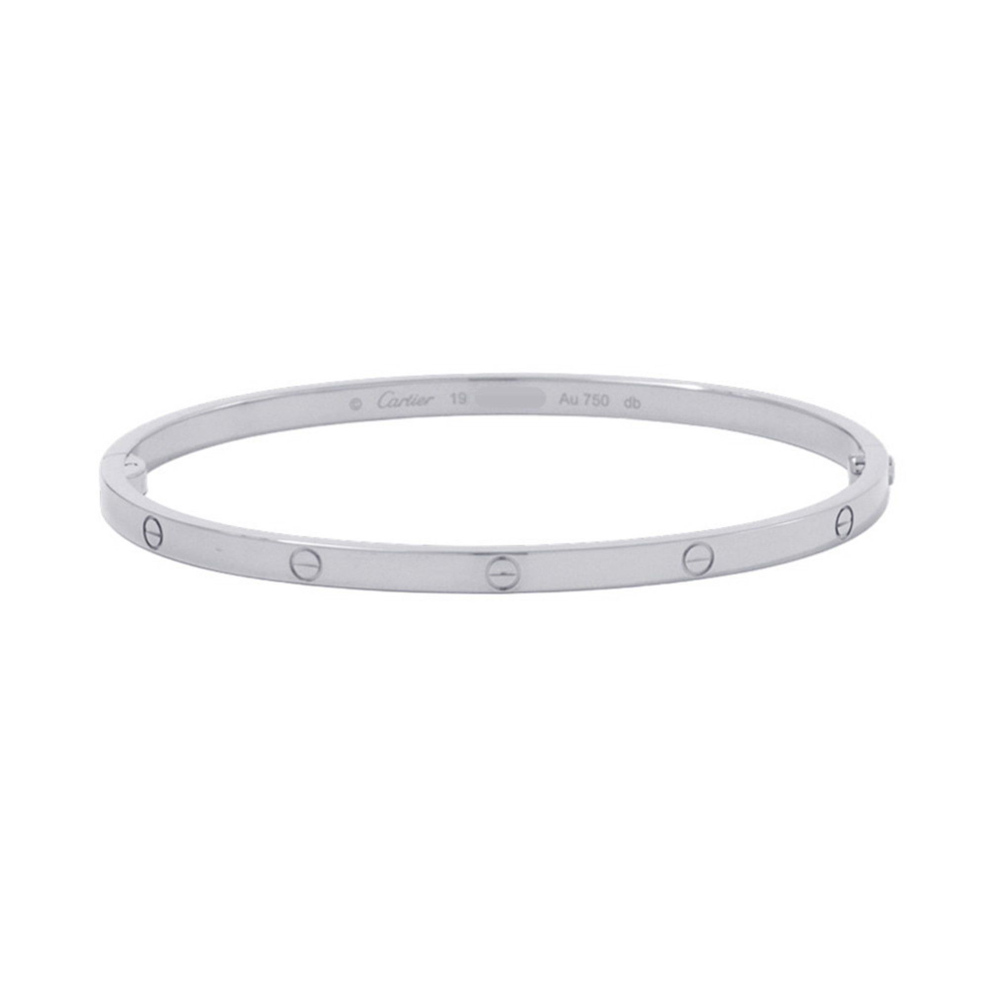 Cartier Love Bracelet SM Small Model 18K White Gold Size 19 B6079219 LOVE Bangle Collection