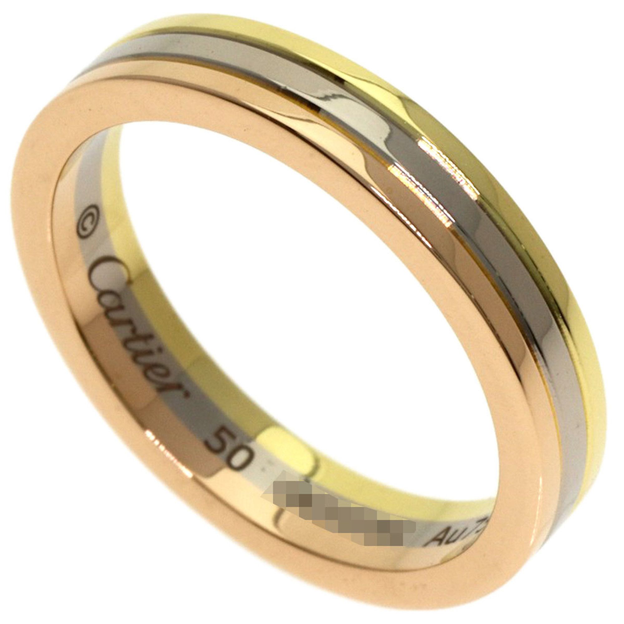Cartier Three-Color #50 Ring, 18K Yellow Gold/18KWG/18KPG, Women's