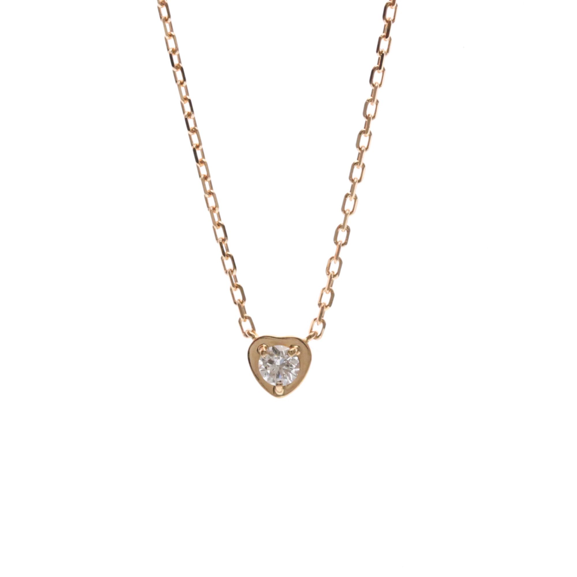 Cartier D'Amour Heart Necklace Pink Gold (18K) Diamond Women,Men Fashion Pendant Necklace (Pink Gold