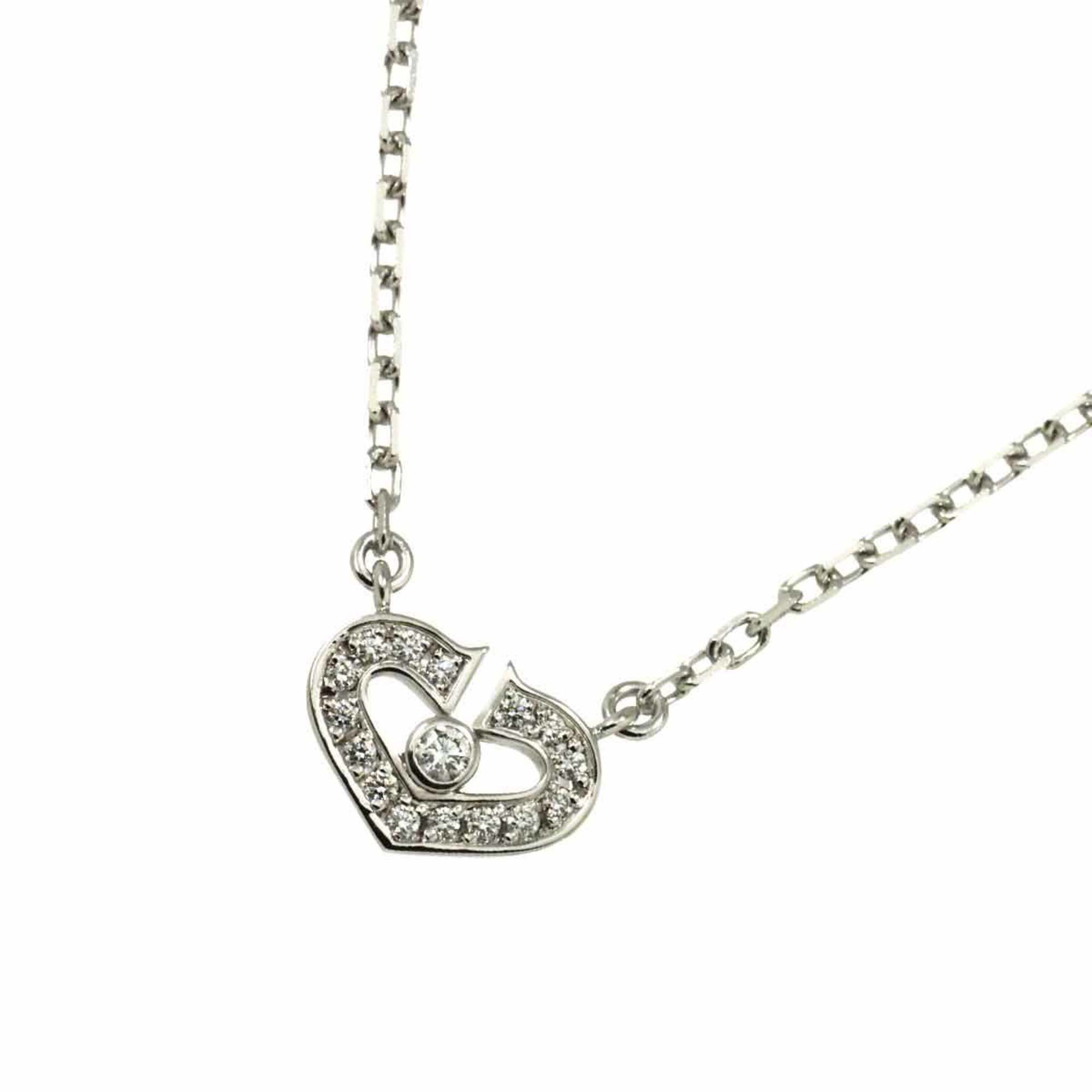 Cartier C Heart Diamond Necklace, 39cm, 18K White Gold 750