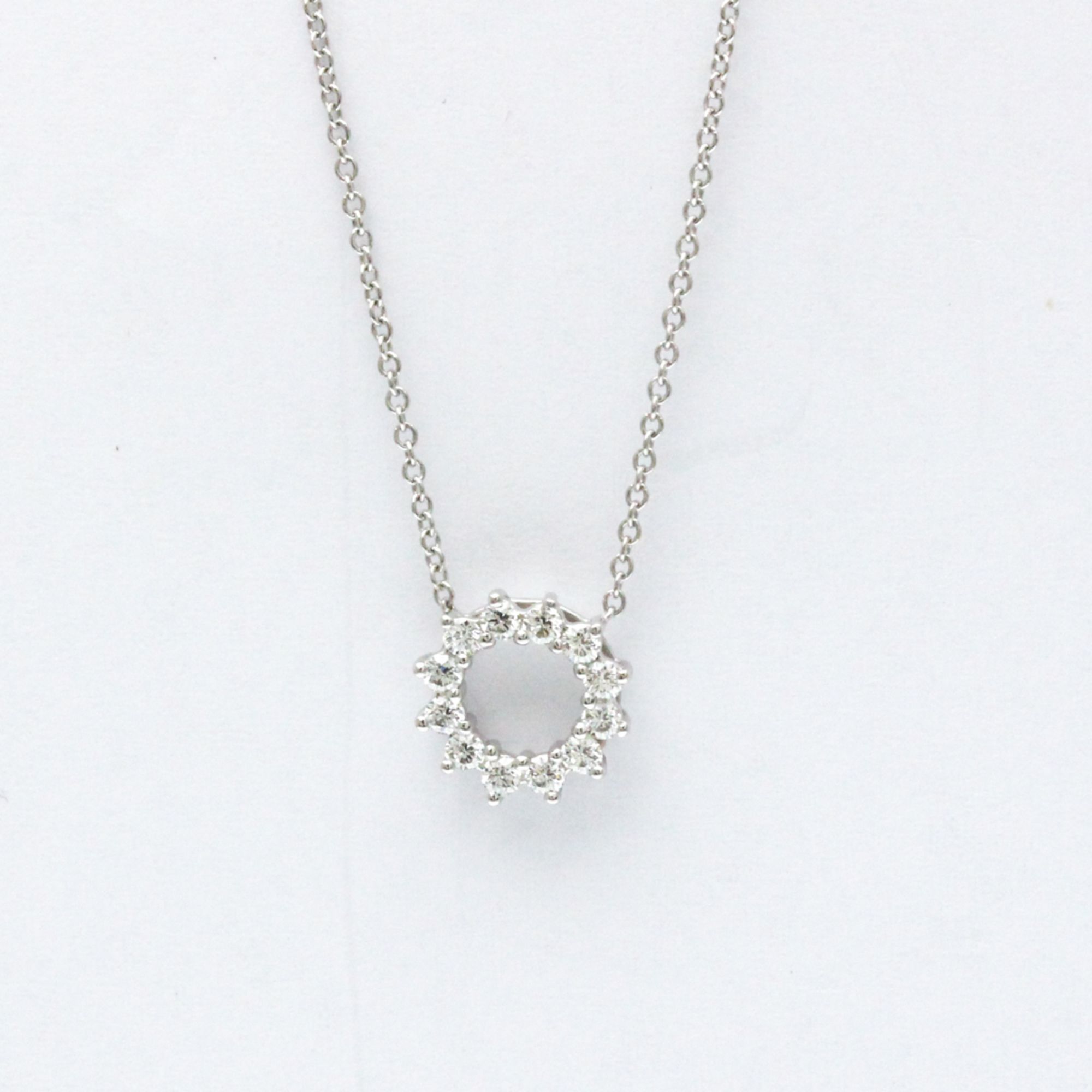 Tiffany Open Circle Mini Necklace Platinum Diamond Men,Women Fashion Pendant Necklace (Silver)