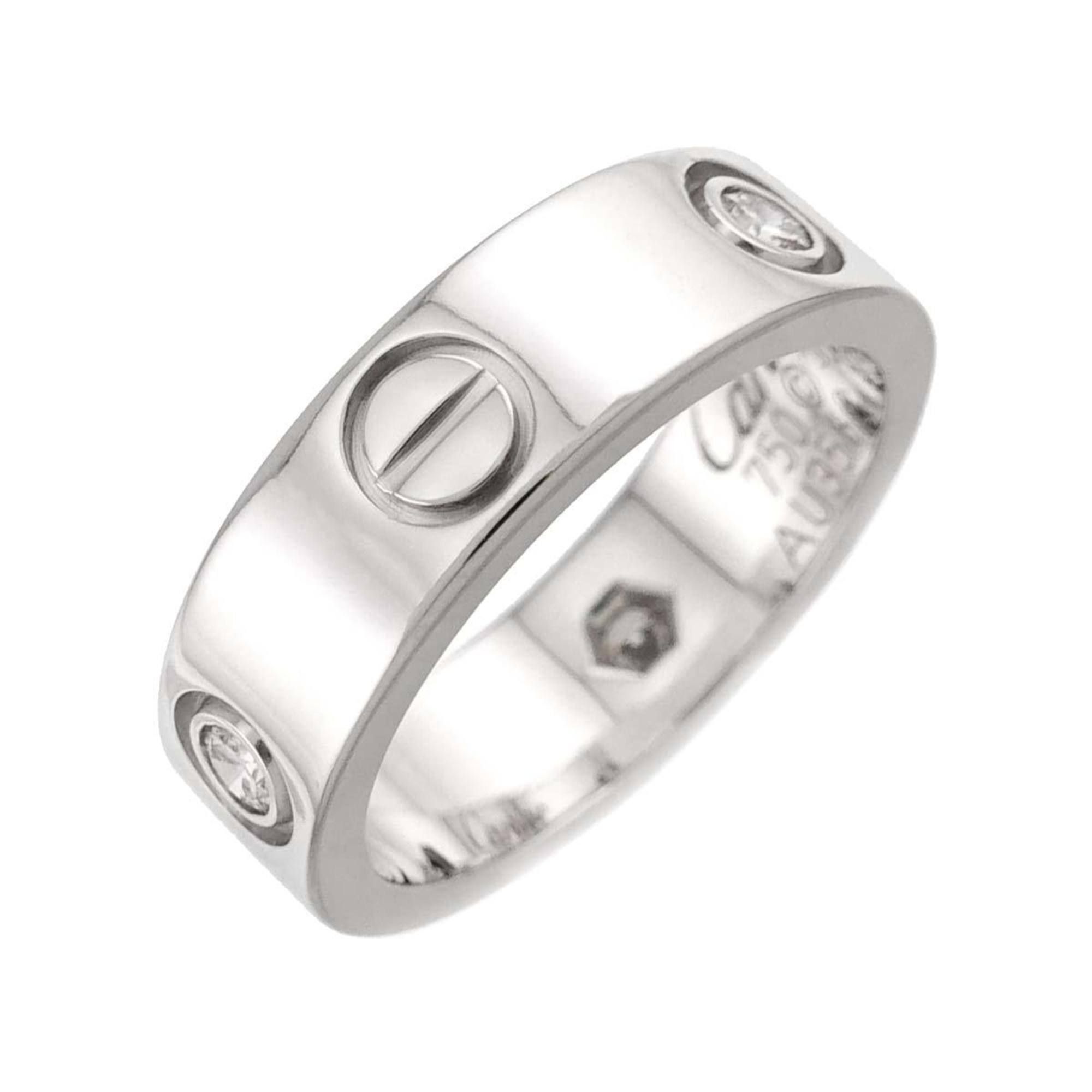 Cartier Love #51 Ring with 3 Half Diamonds in 18K White Gold (750)