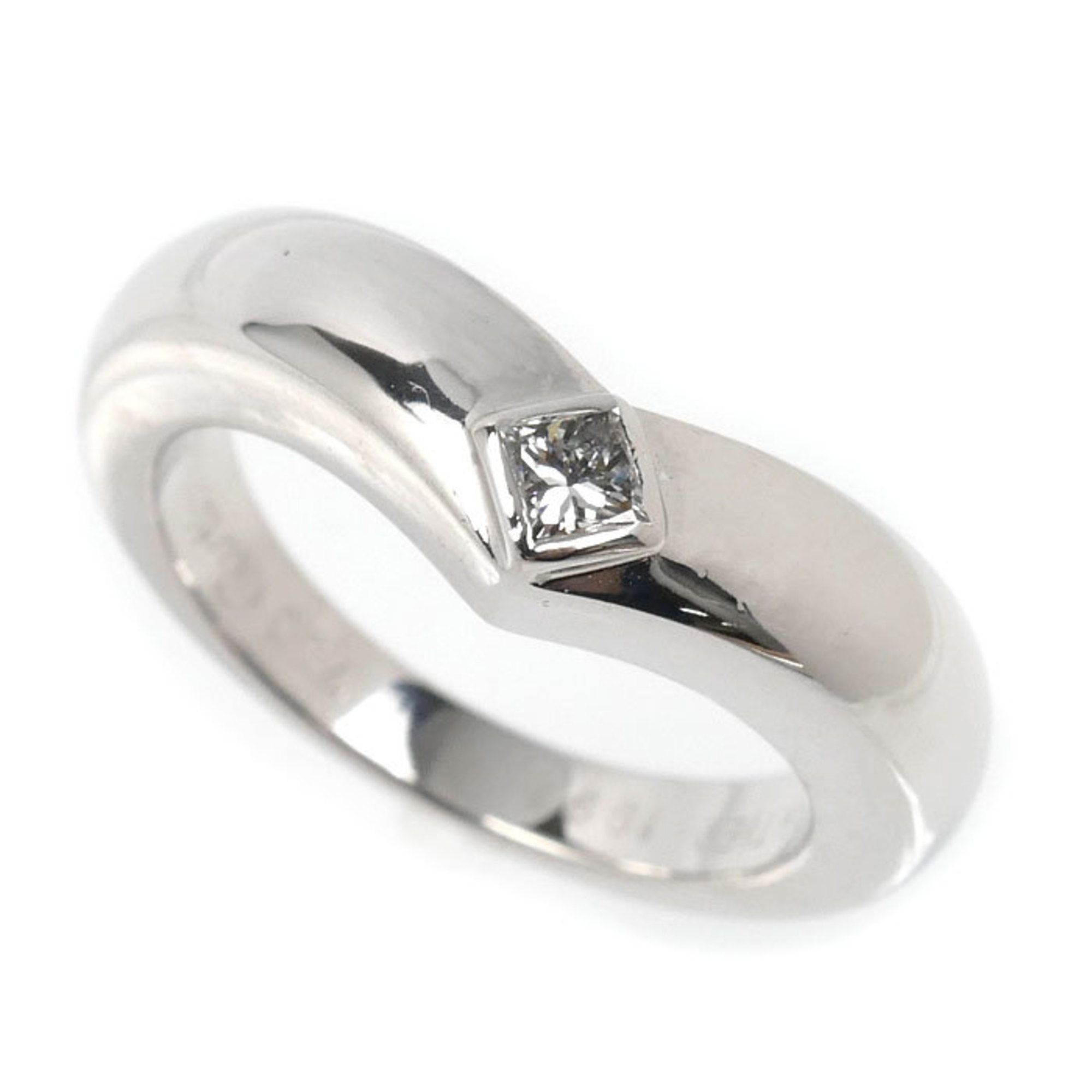 CARTIER 18KWG White Gold Triandre Diamond Ring, 48 Diamonds, 7.9g, Women's