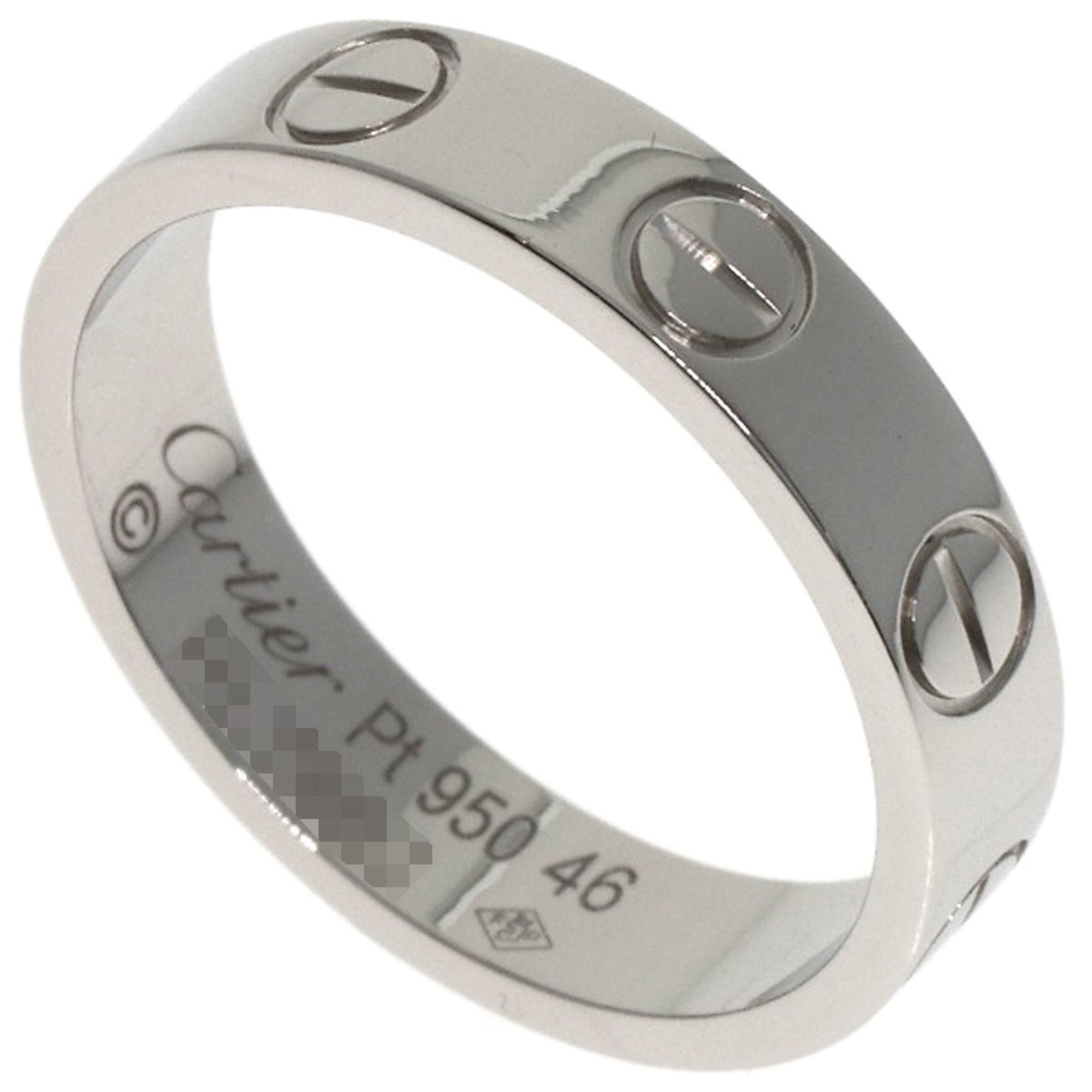 Cartier Mini Love Ring #46 Platinum PT950 Women's