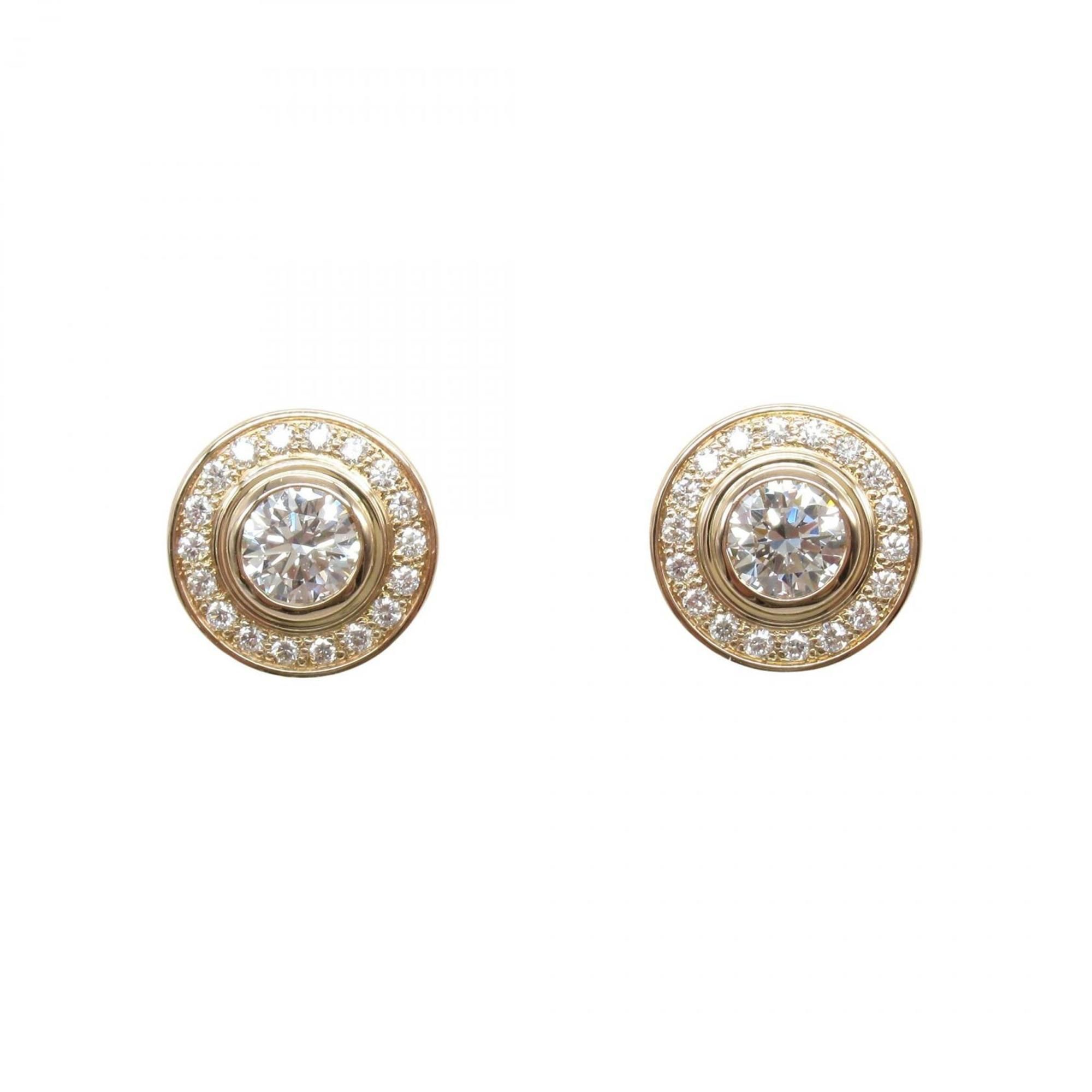 Cartier D'Amour Earrings in 18K Pink Gold with Diamonds, Women's, and Clear