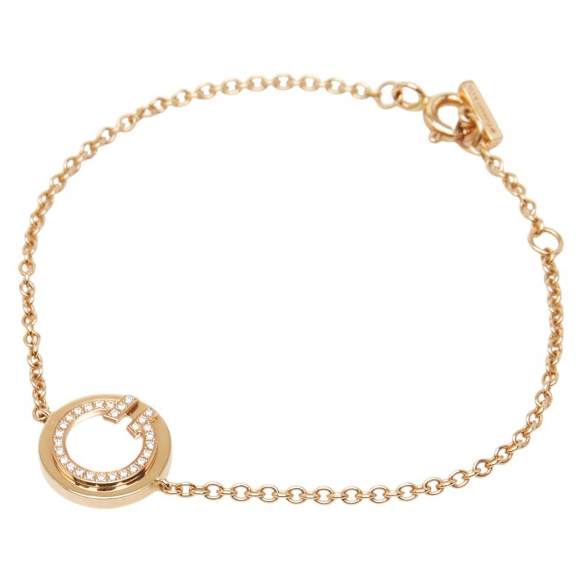 Tiffany & Co. T-Toe Circle Bracelet in 18K Yellow Gold with Diamonds and Mother-of-Pearl. Women's.