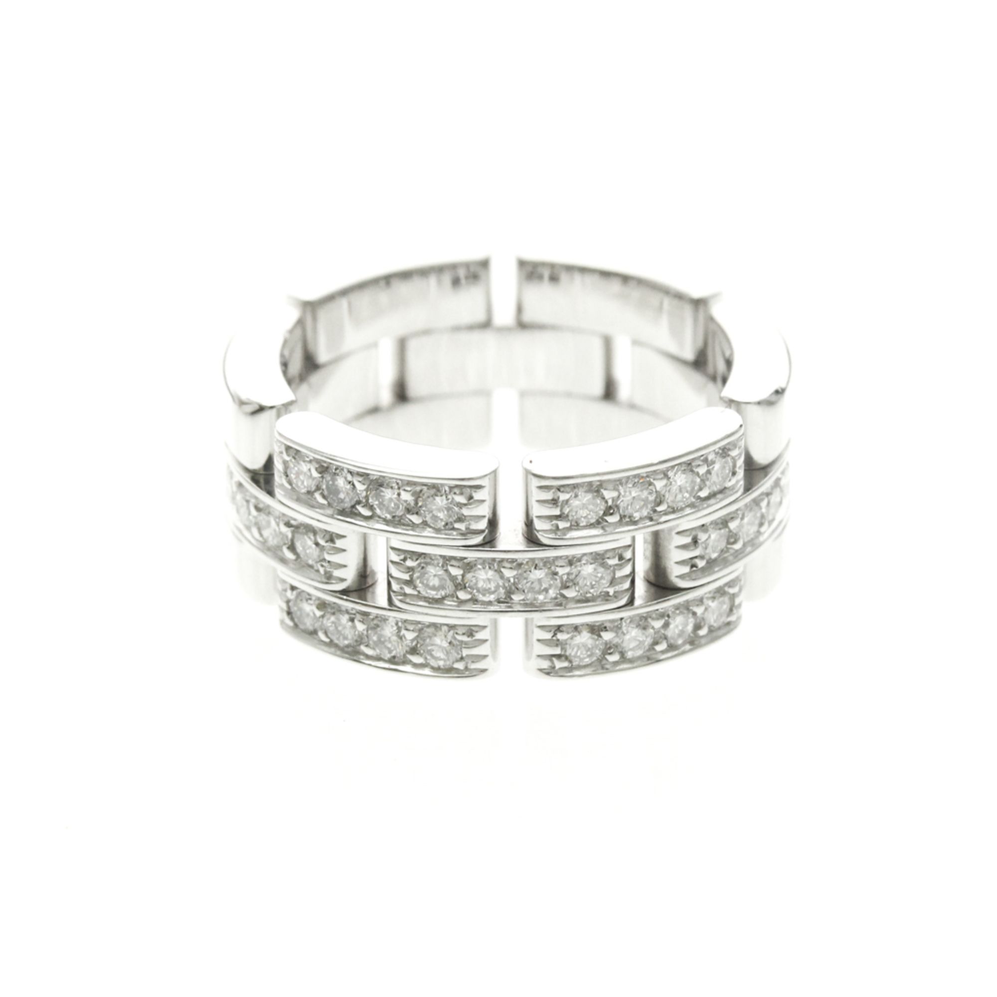 Cartier Maillon Panthere Ring With Diamond White Gold (18K) Fashion Diamond Band Ring Silver
