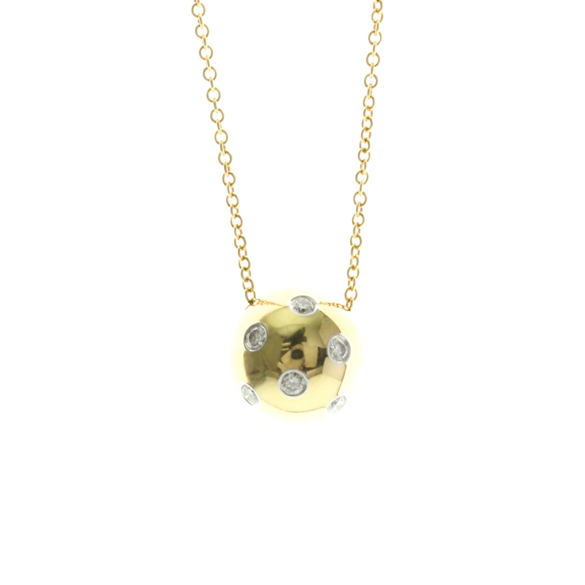 Tiffany Dotsball Diamond Necklace Yellow Gold (18K),Platinum Diamond Men,Women Fashion Pendant Neckl