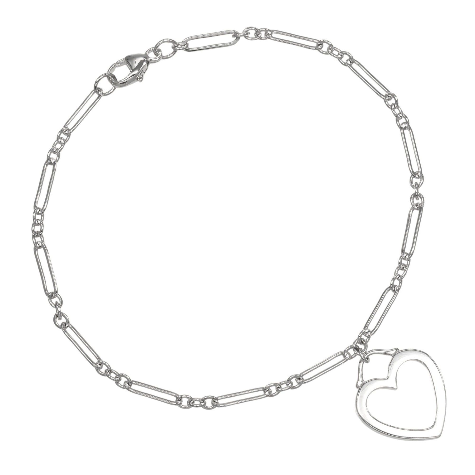 Tiffany & Co. Sentimental Heart Bracelet, 18K White Gold, Approx. 4.37g
